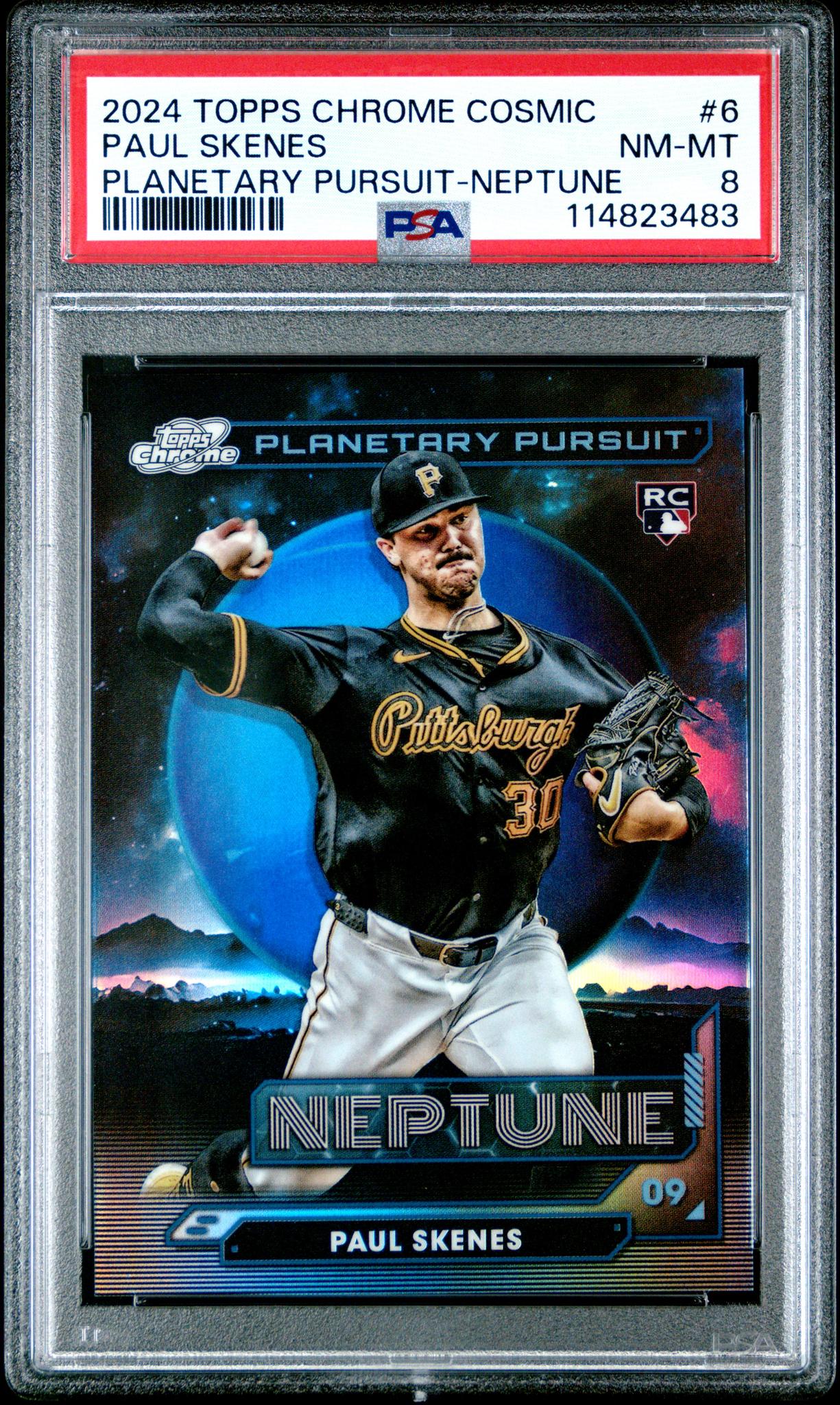 2024 Topps Chrome Cosmic Planetary Pursuit Neptune Paul Skenes #PPN-6 RC PSA 8