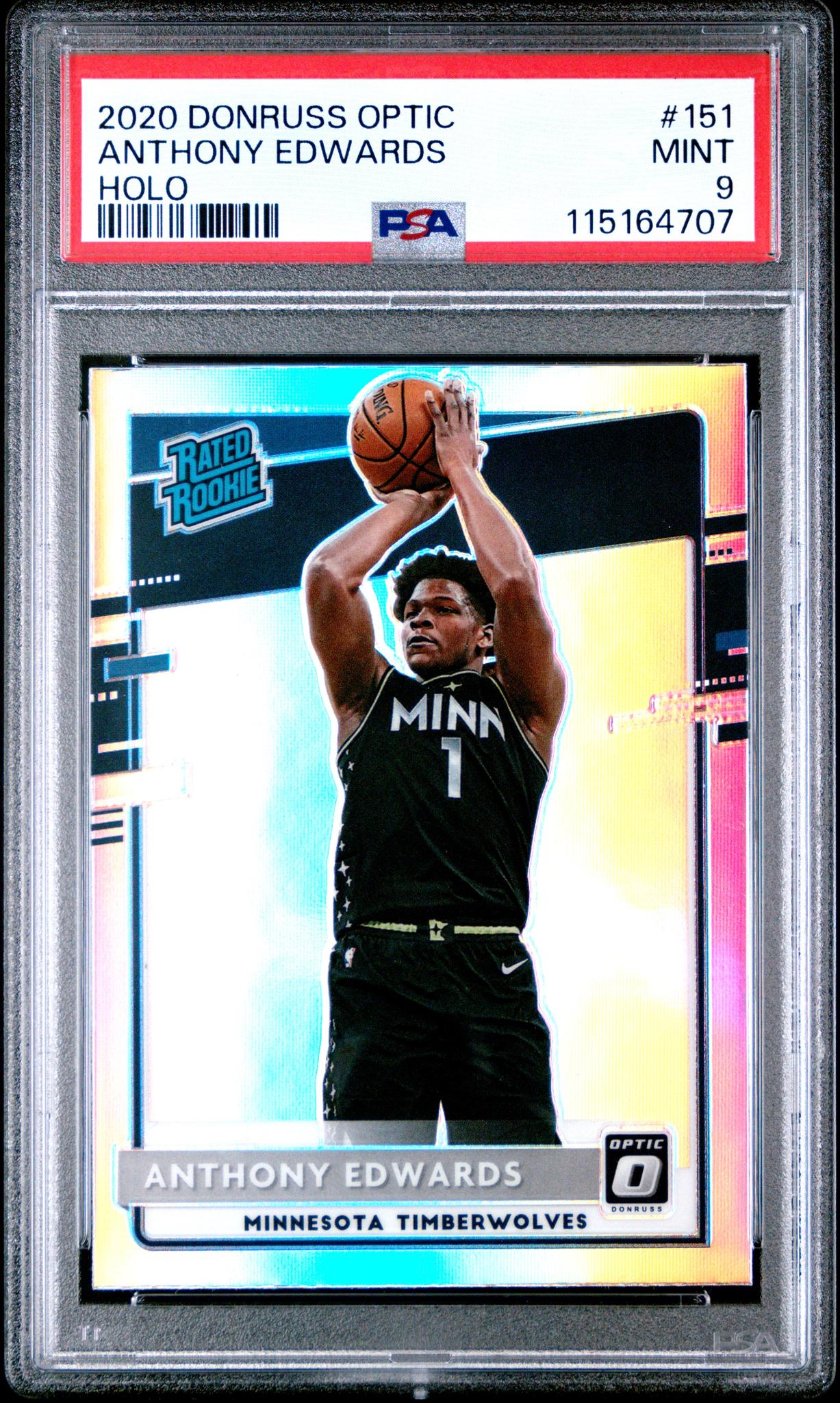 2020 Panini Donruss Optic Holo Anthony Edwards #151 RC PSA 9