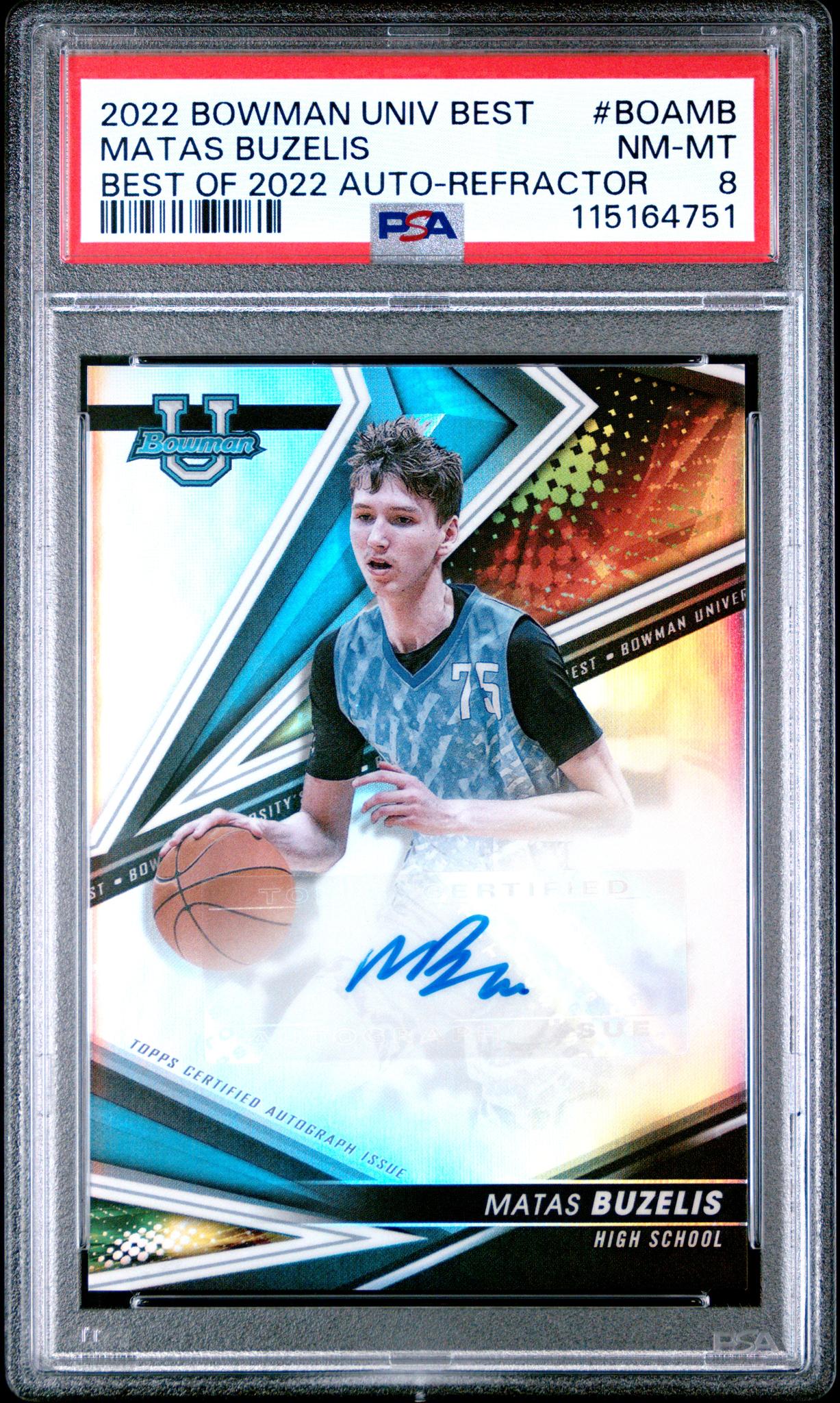 2022 Bowman Univ Best Best of 2022 Refractor Matas Buzelis #BOA-MB Auto PSA 8