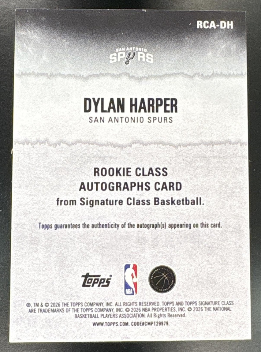 2026 Topps Signature Class #RCA-DH Dylan Harper Auto Rookie