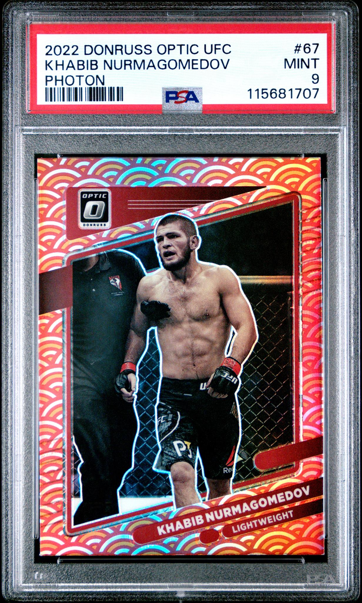 2022 Panini Donruss Optic UFC Photon Khabib Nurmagomedov #67 Prizm PSA 9