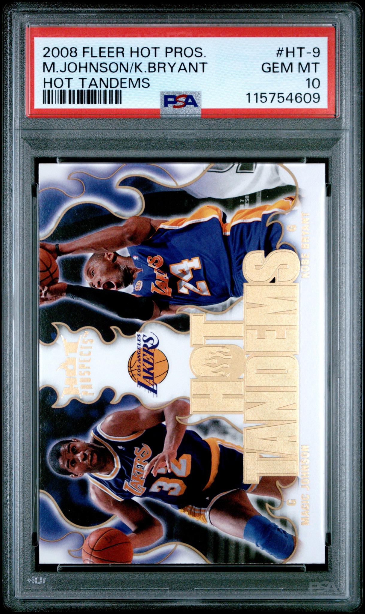 2008 Fleer Hot Prospects Hot Tandems Kobe Bryant/Magic Johnson #HT9 PSA 10