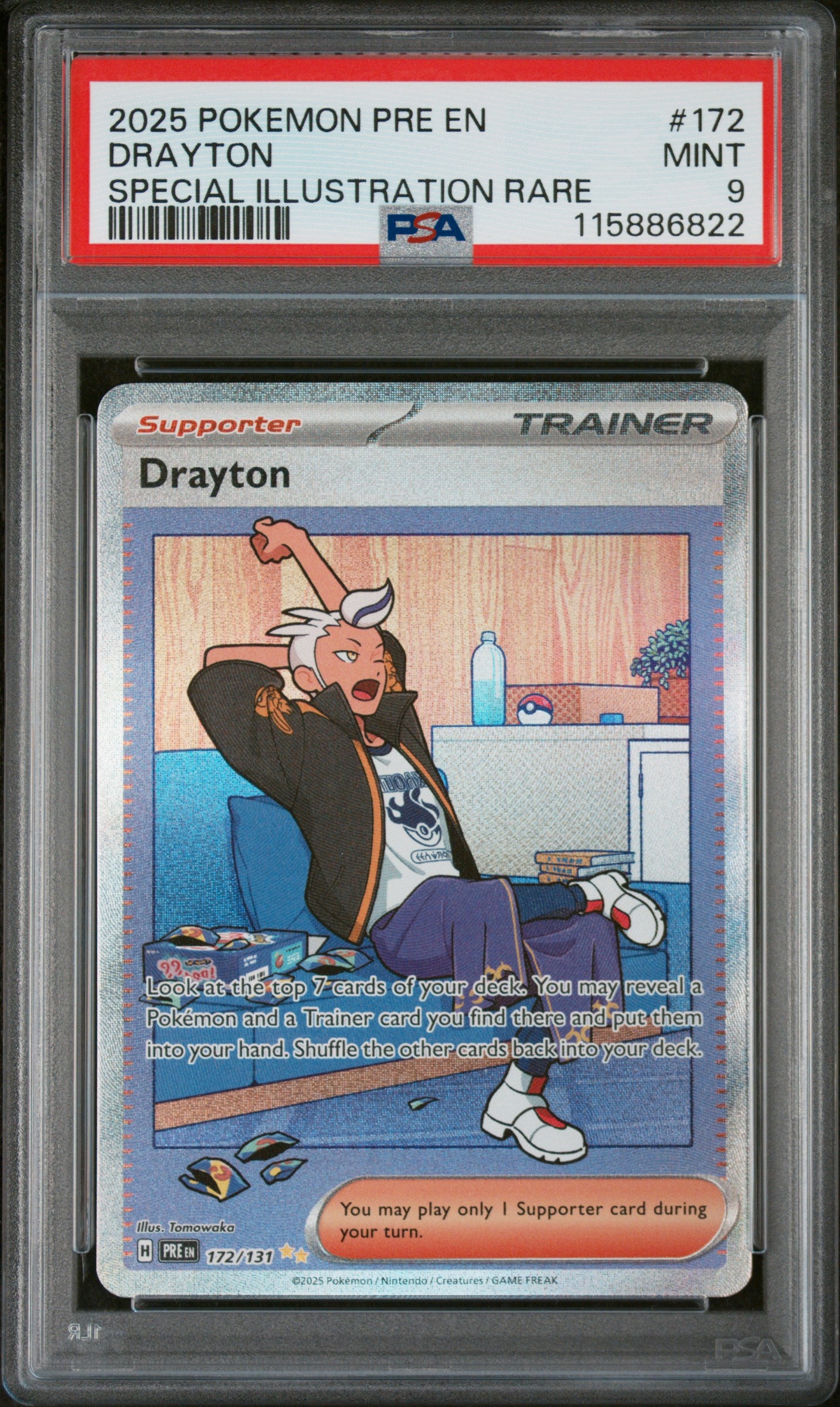 2025 Pokémon Pre Drayton Special Illustration Rare Trainer #172 PSA 9