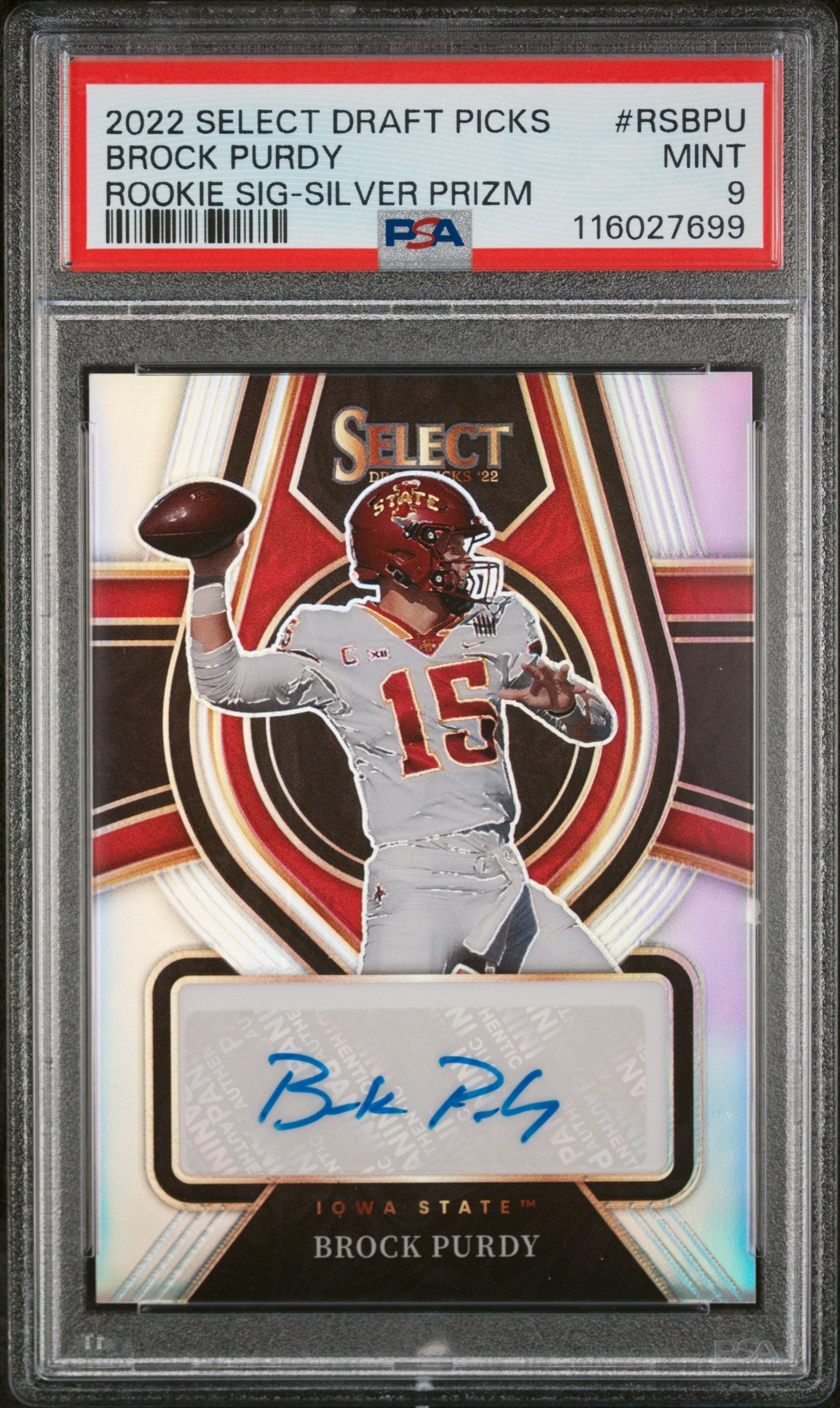 2022 Select #RS-BPU Brock Purdy Rookie Sig PSA 9
