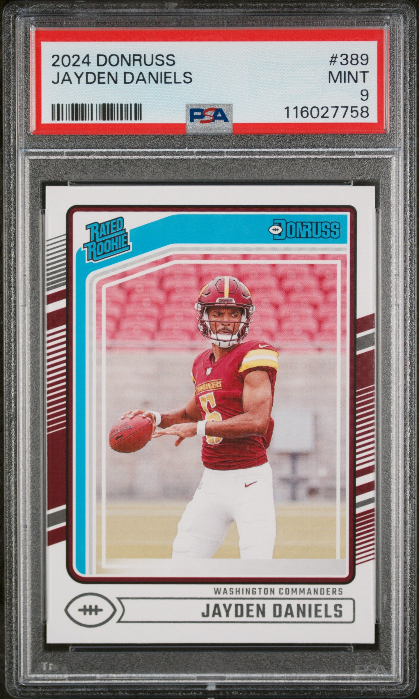 2024 Panini Donruss Rated Rookie Jayden Daniels #389 RC PSA 9