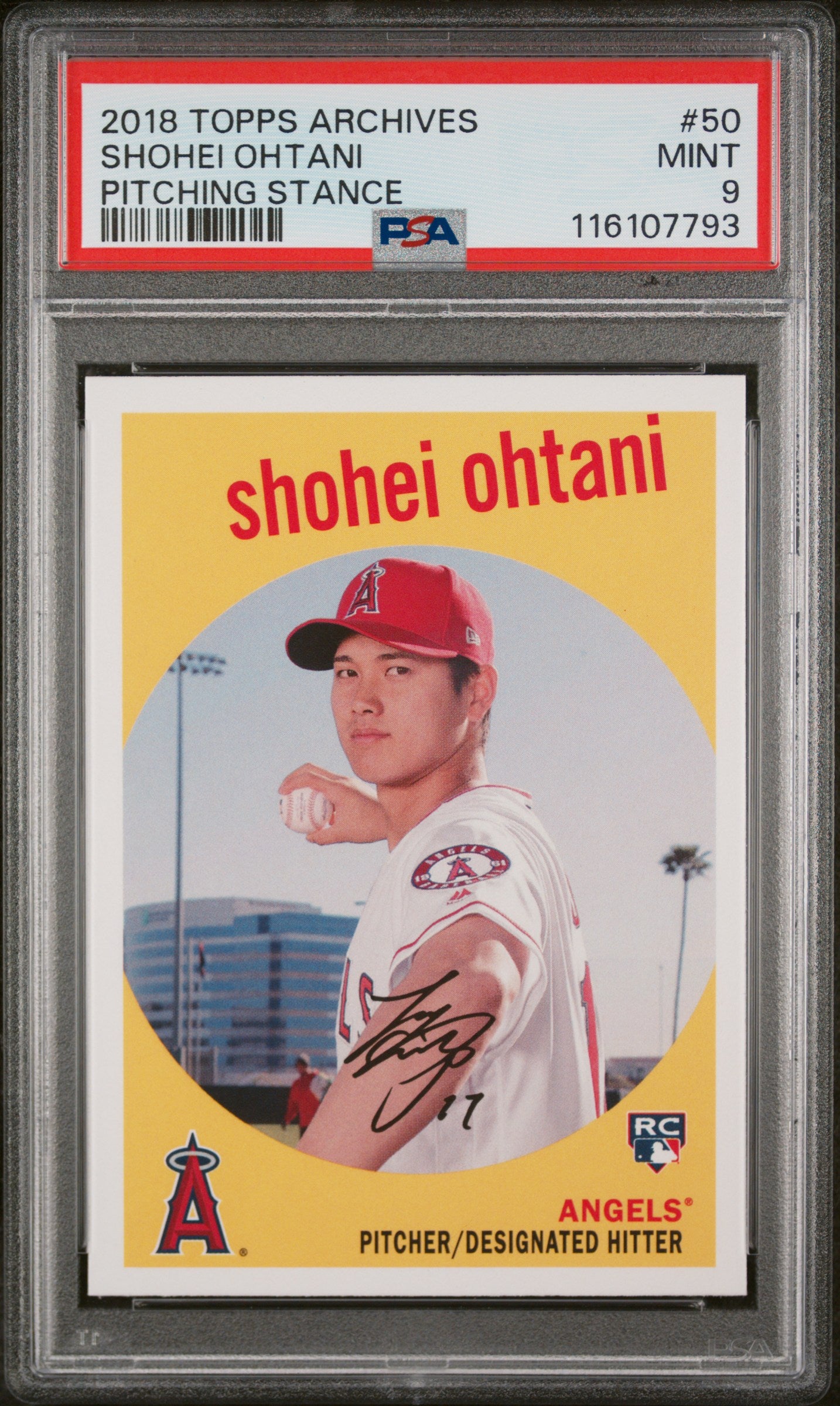2018 Topps Archives #50 Shohei Ohtani PSA 9