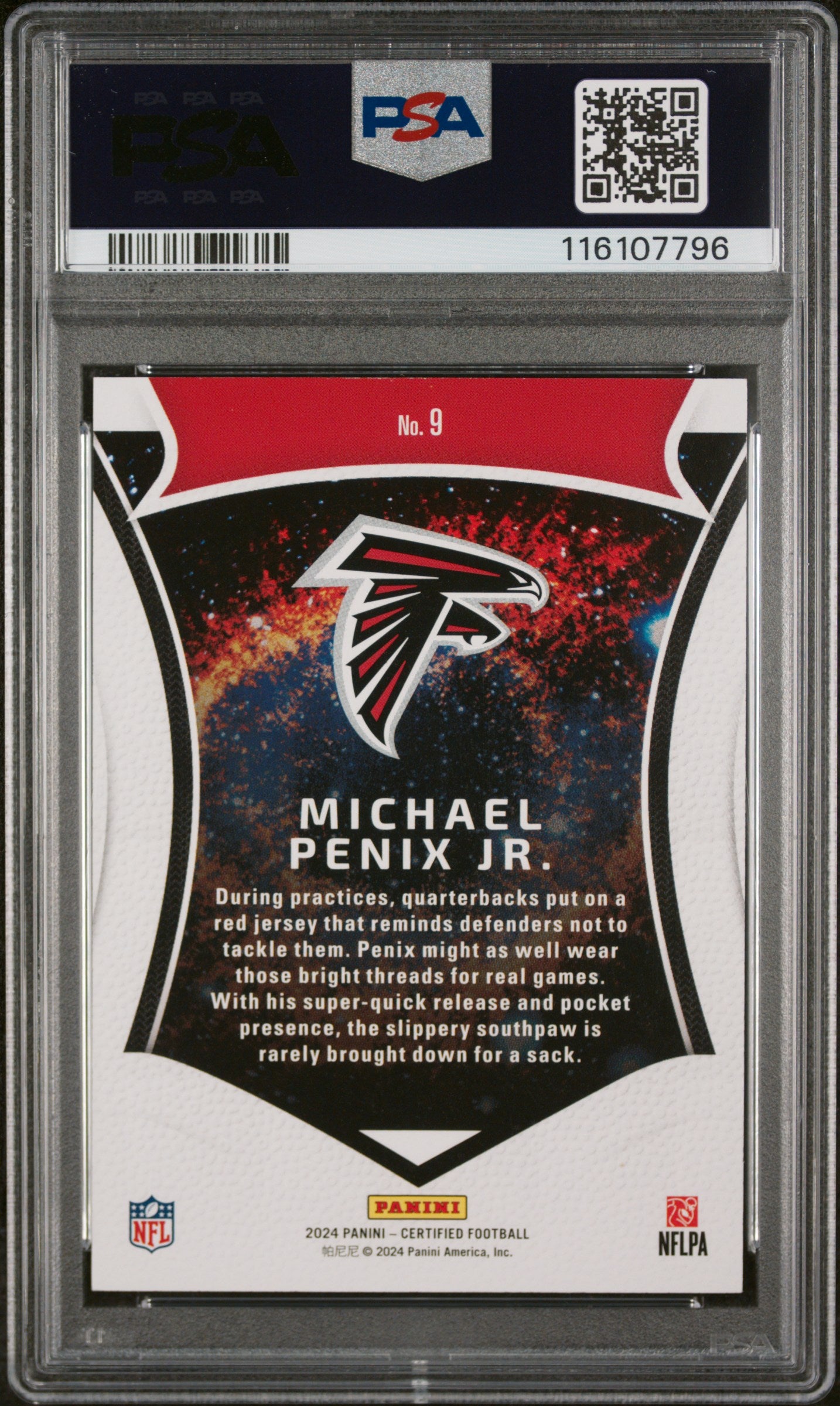 2024 Panini Certified Mirror Bronze Michael Penix Jr. #9 RC /299 PSA 9