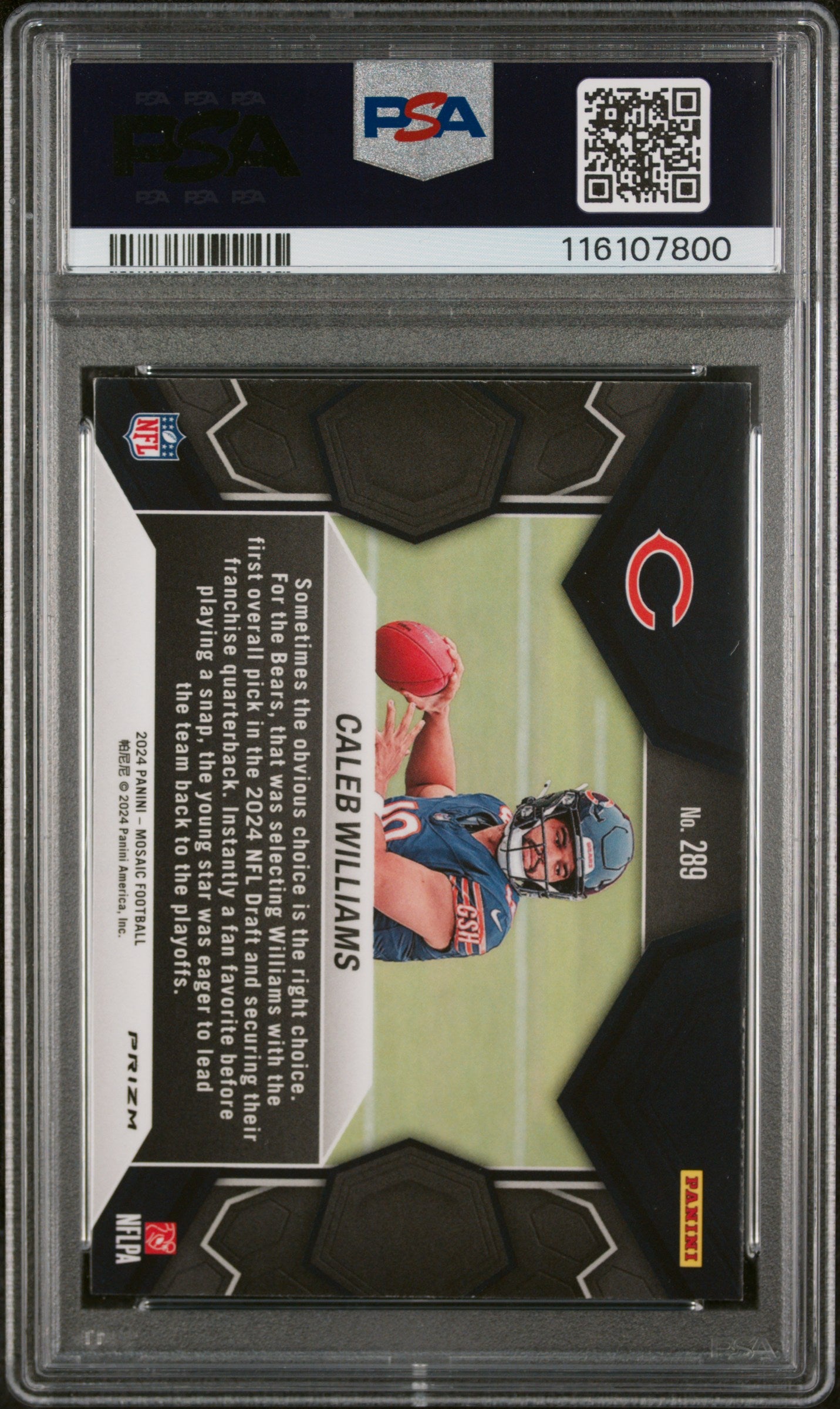 2024 Panini Mosaic NFL Debut Green Caleb Williams #289 RC PSA 9