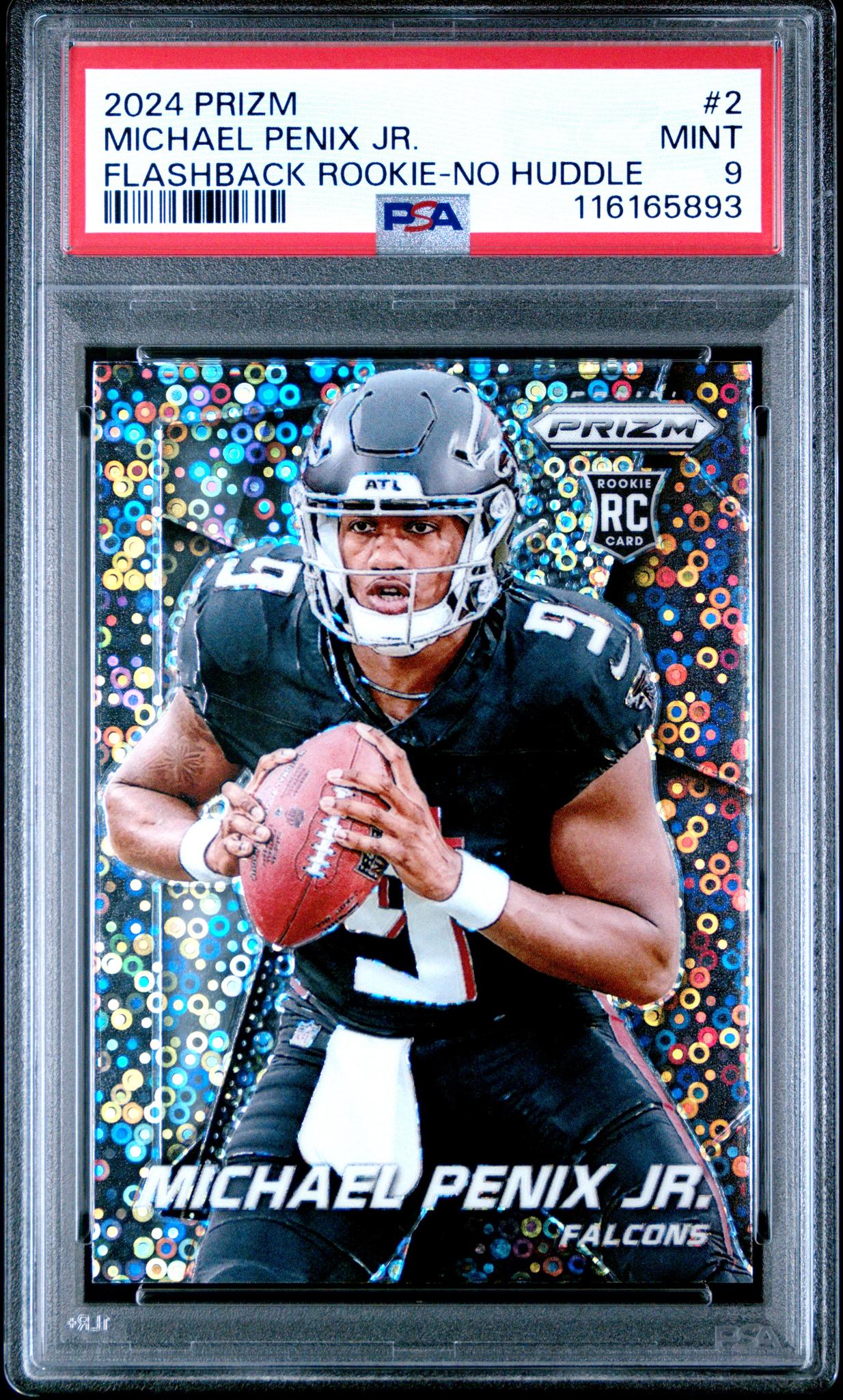 2024 Panini Prizm Flashback Rookie No Huddle Michael Penix Jr. #2 RC PSA 9