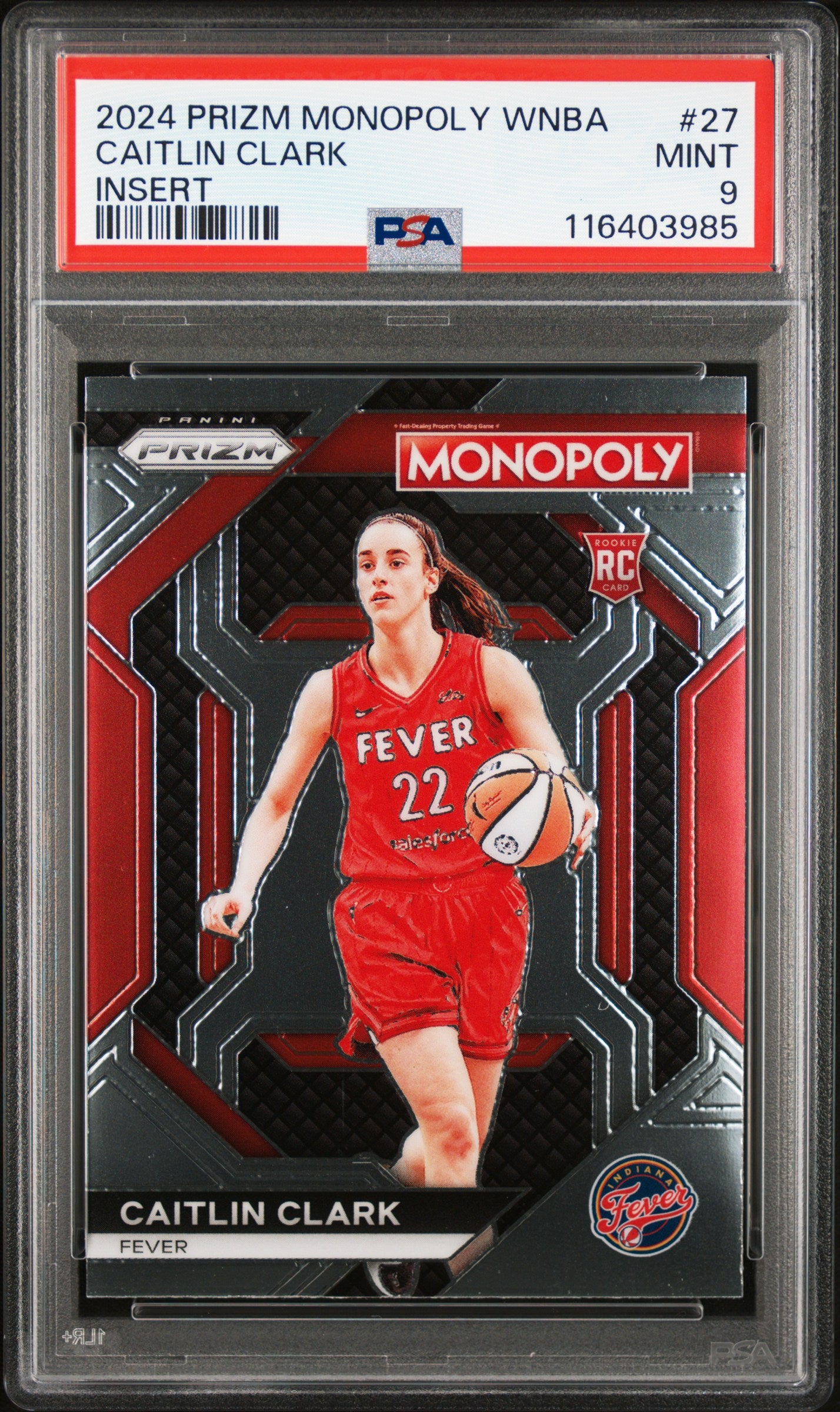 2024 Panini Prizm Monopoly WNBA Insert Caitlin Clark #WNBA27 PSA 9