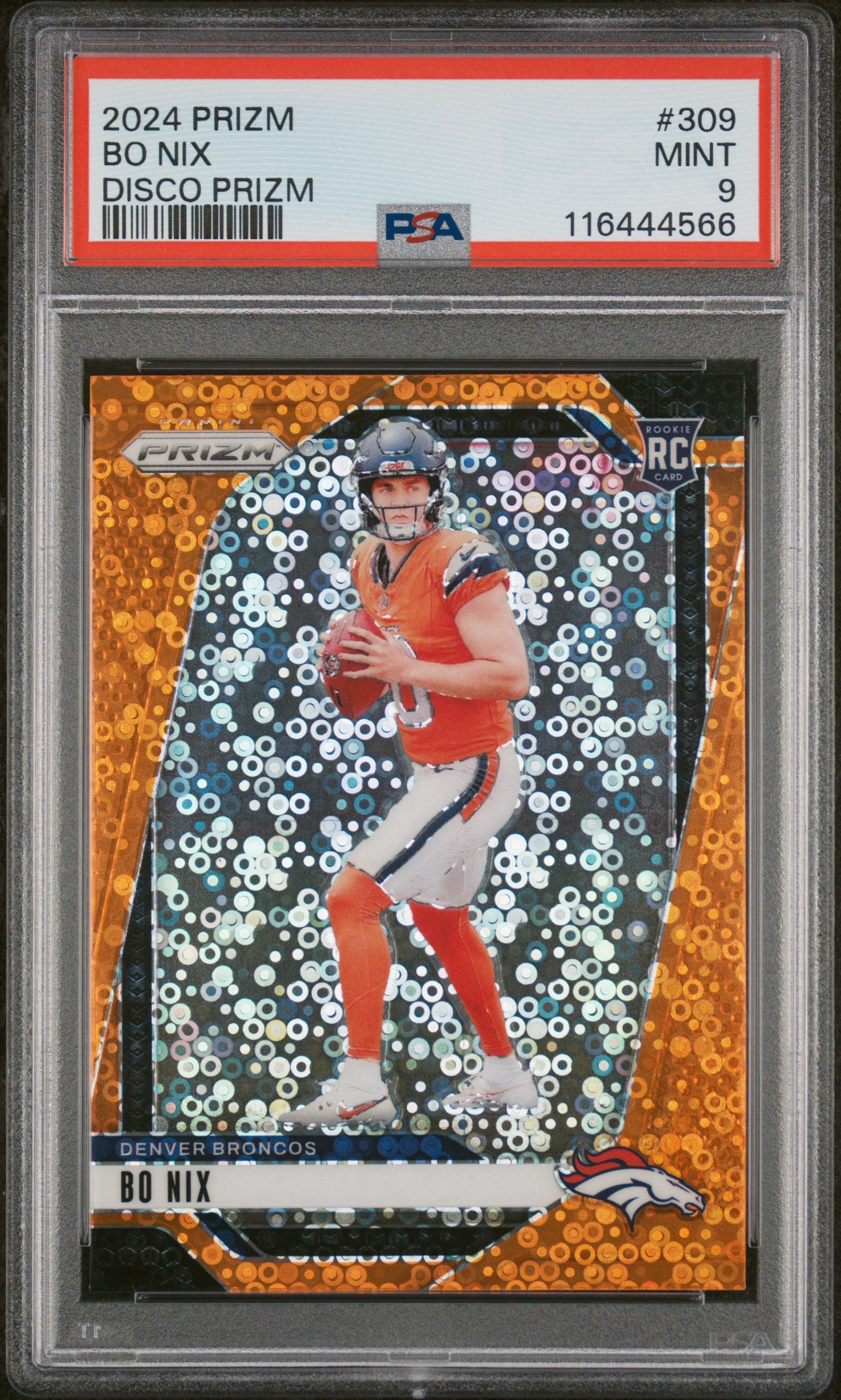 2024 Panini Prizm Disco Prizm Bo Nix #309 RC PSA 9