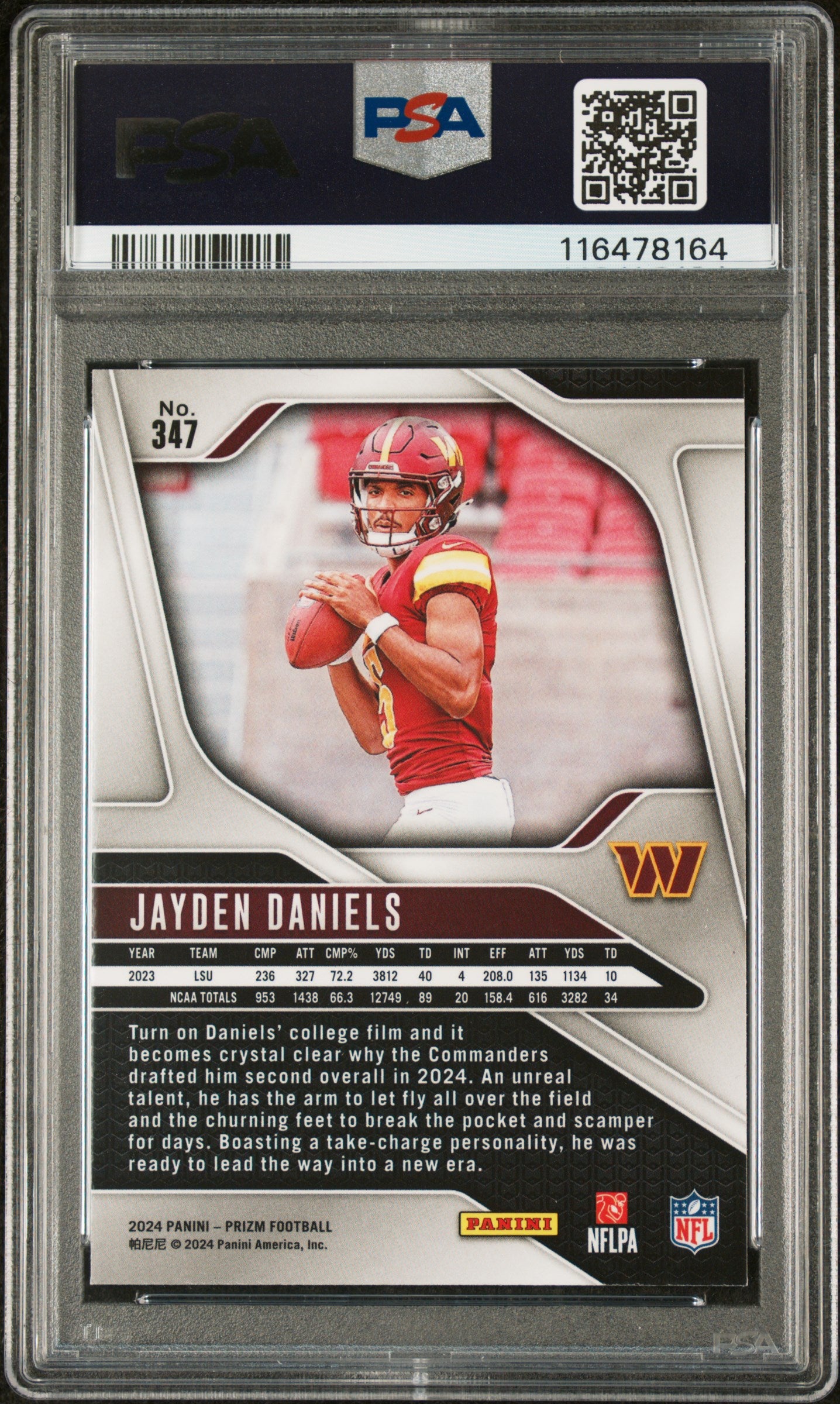 2024 Panini Prizm Jayden Daniels #347 RC PSA 9