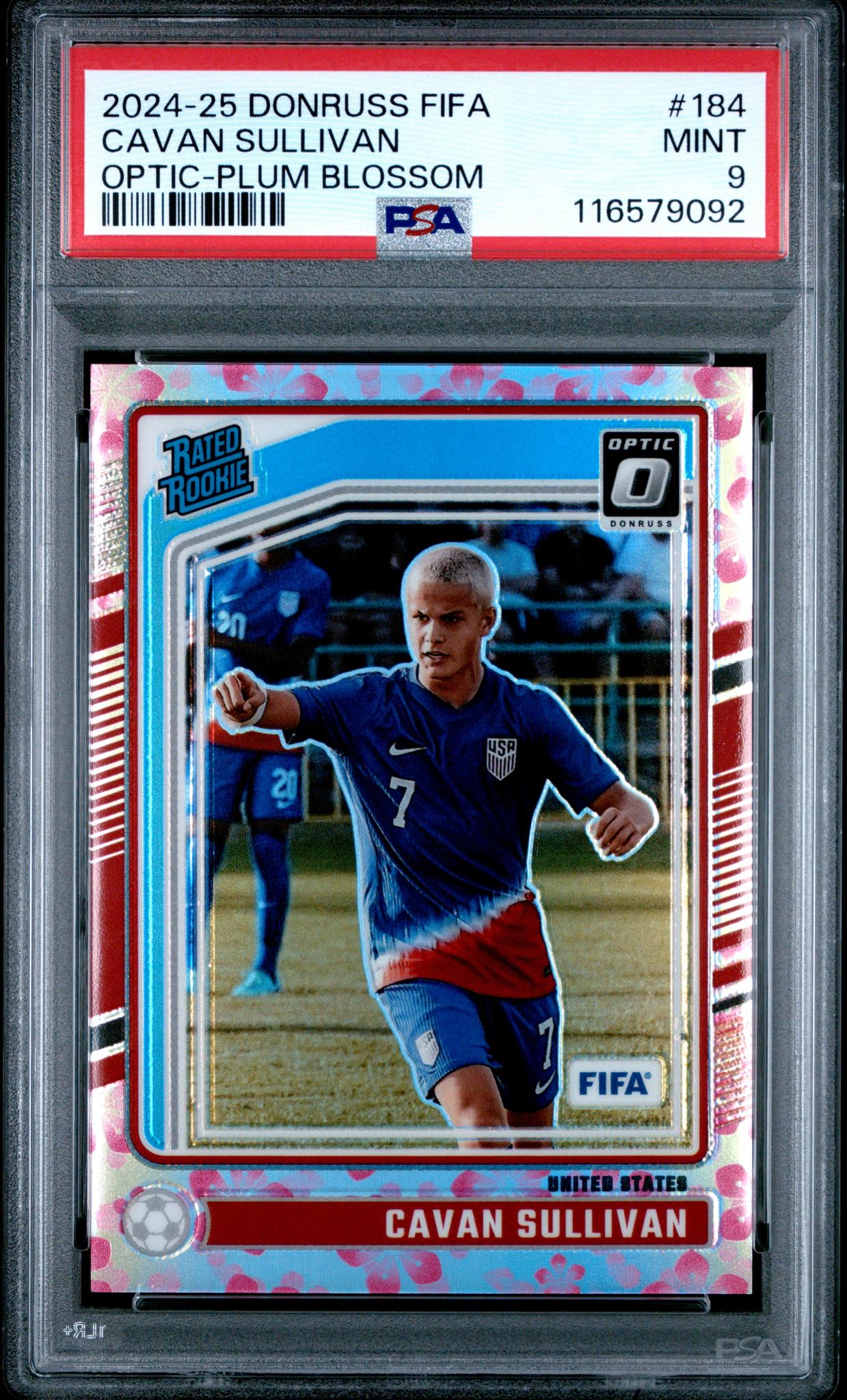 2024 Panini Donruss Fifa Optic-Plum Blossom Cavan Sullivan #184 PSA 9