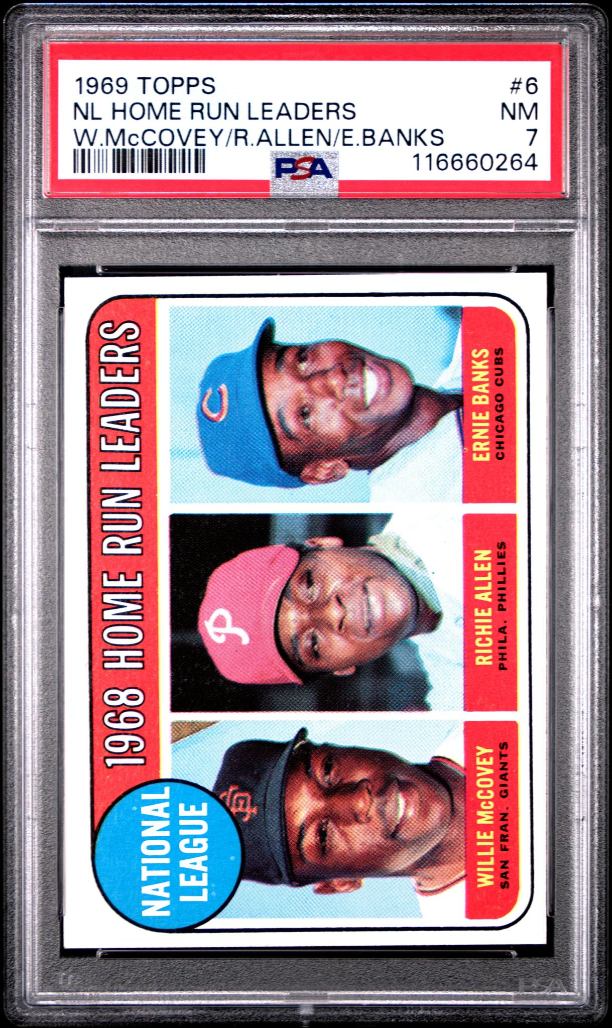 1969 Topps Ernie Banks/Richie Allen/Willie Mccovey #6 PSA 7