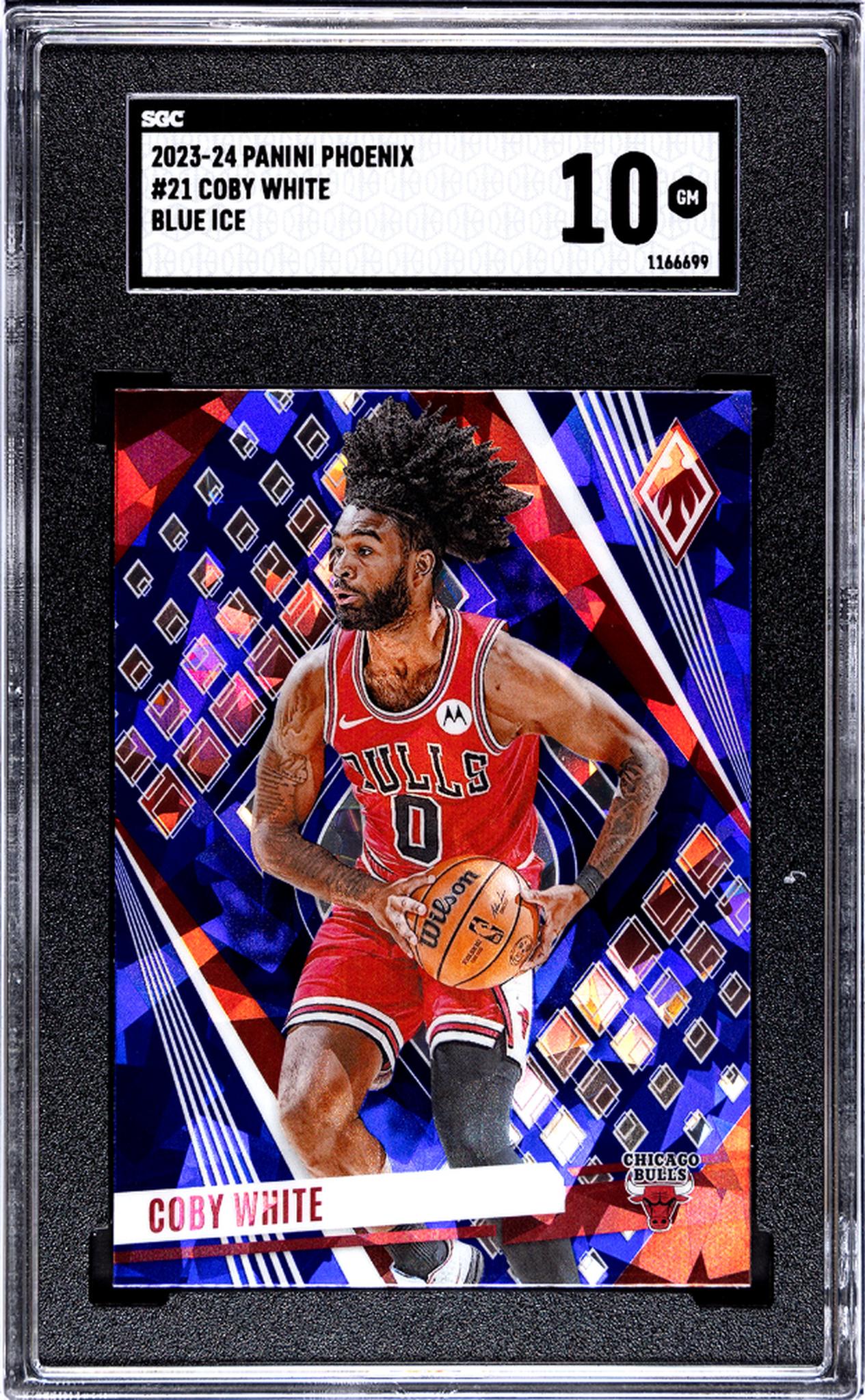 2023-24 Panini Phoenix #21 Coby White Blue Ice SGC 10