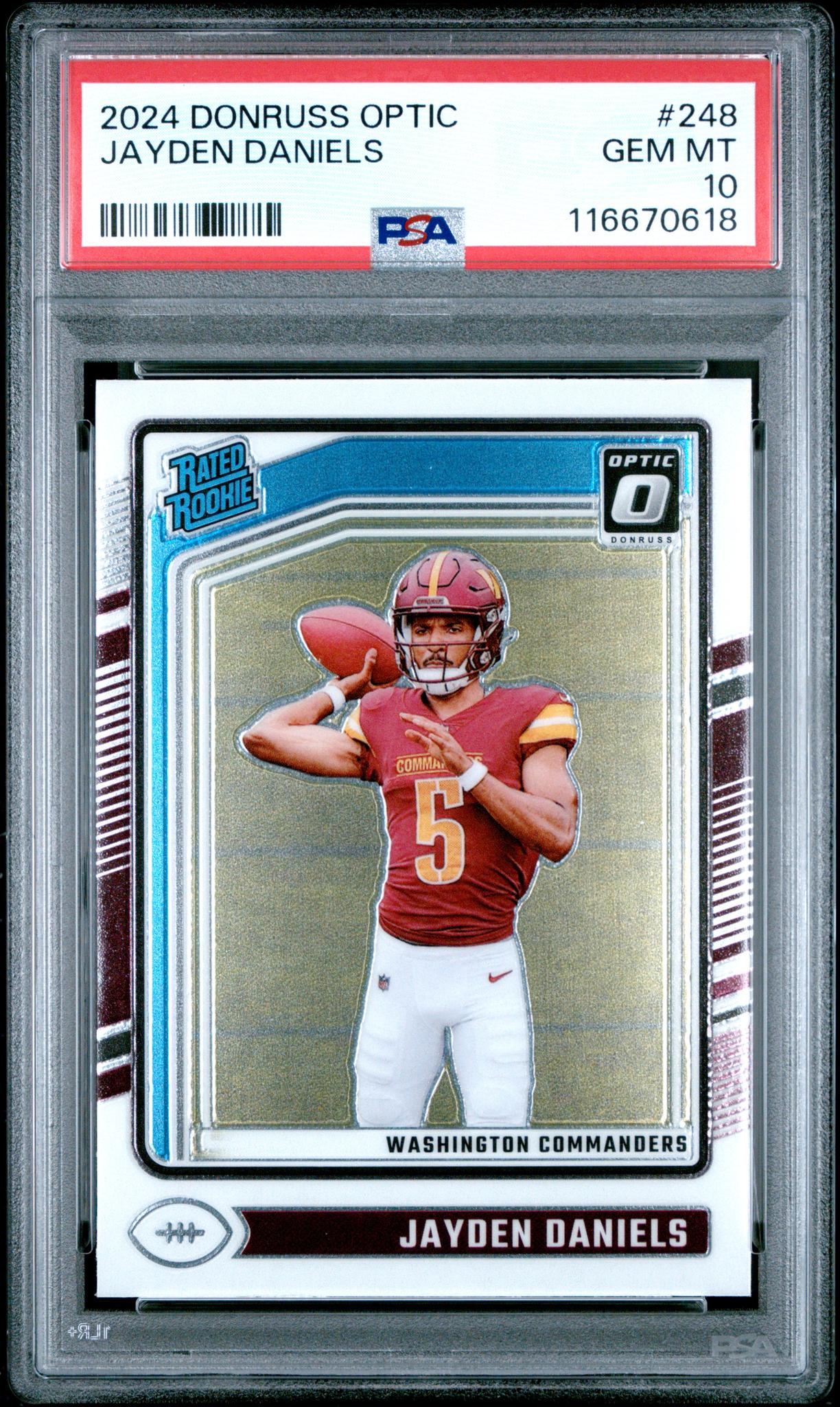 2024 Donruss Optic Rated Rookie Jayden Daniels #248 PSA 10