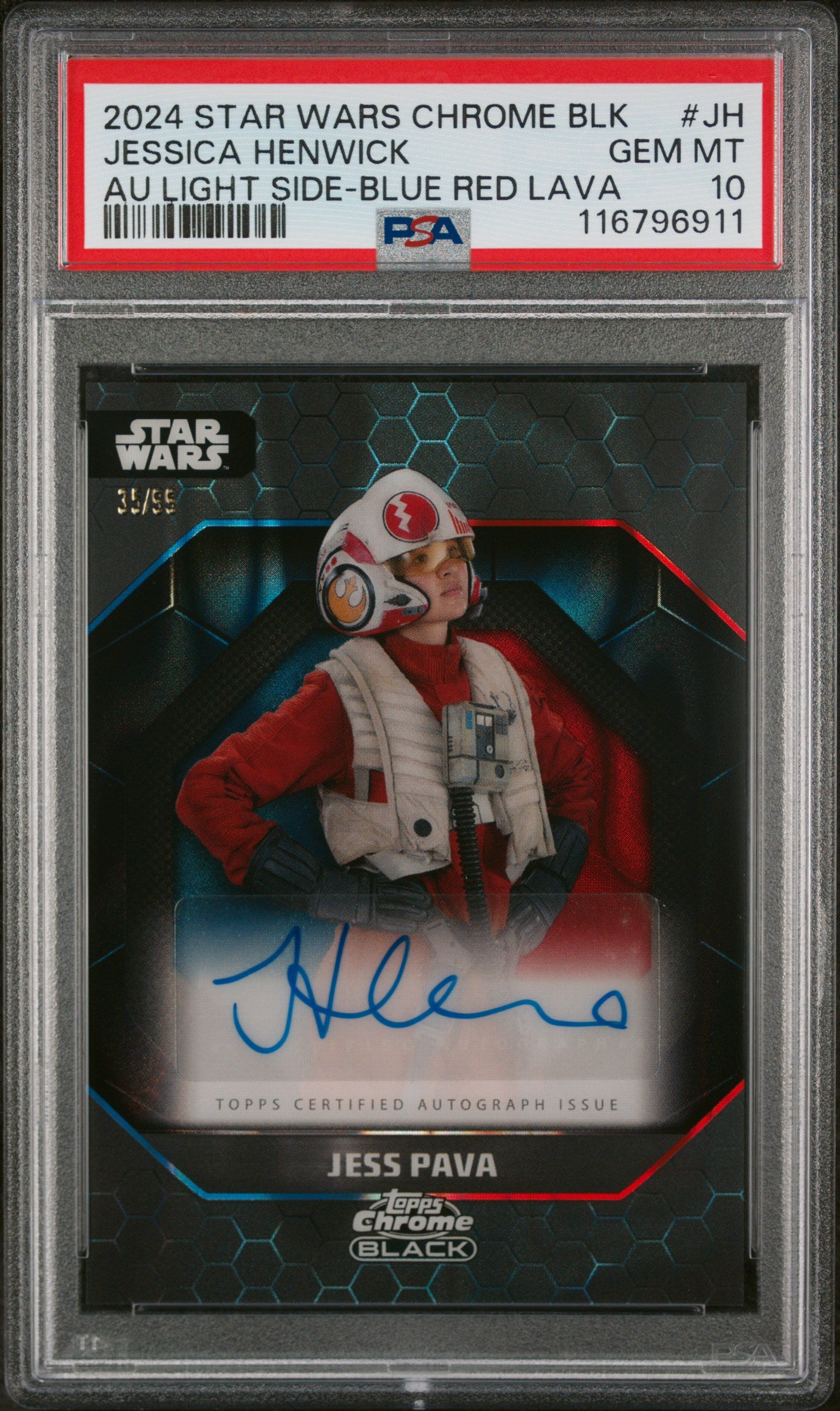 2024 Chrome Black #JH Jess Pava Light Side Autograph /99 Auto PSA 10