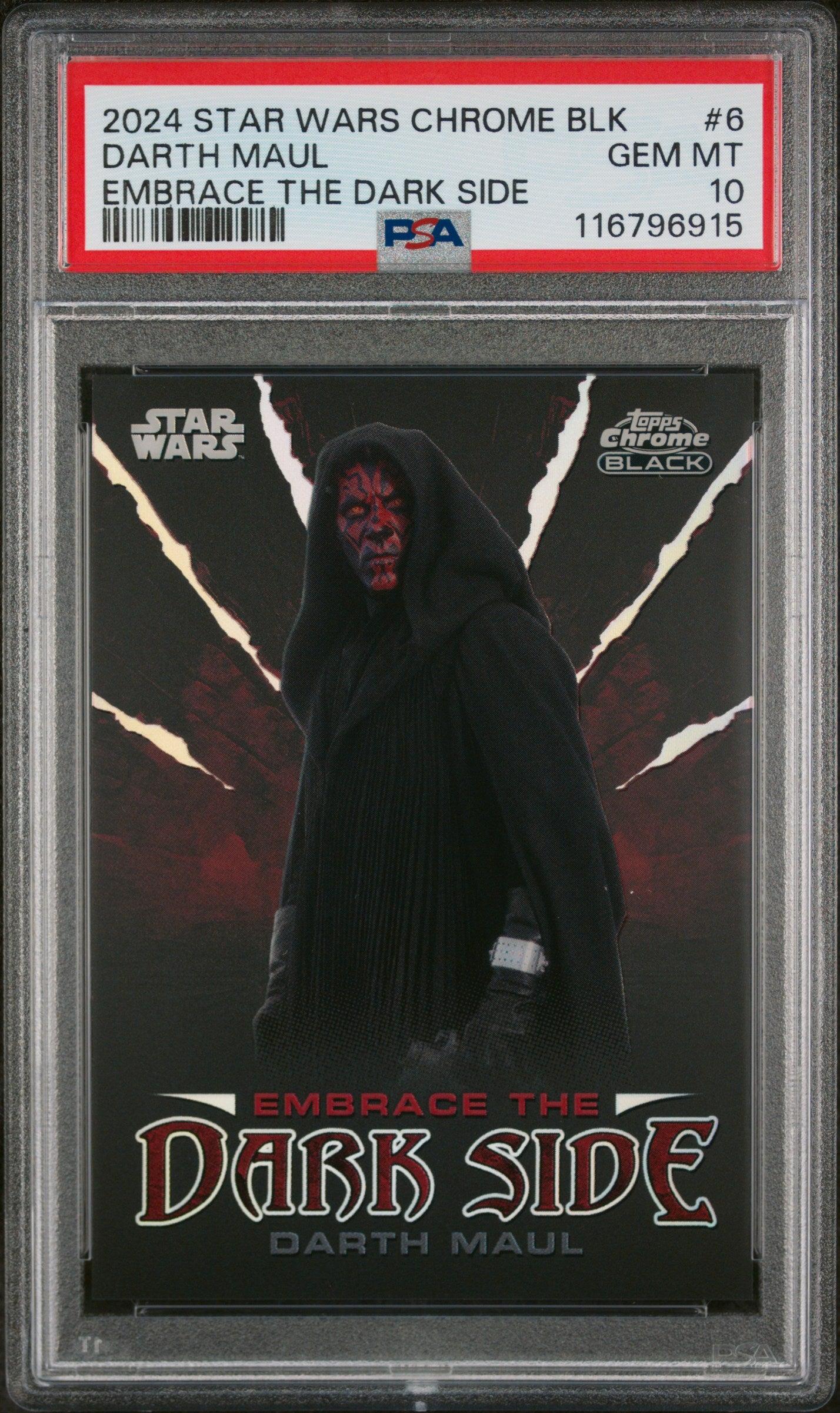 2024 Topps Star Wars Chrome Black Embrace the Dark Side Darth Maul #ED-6 PSA 10