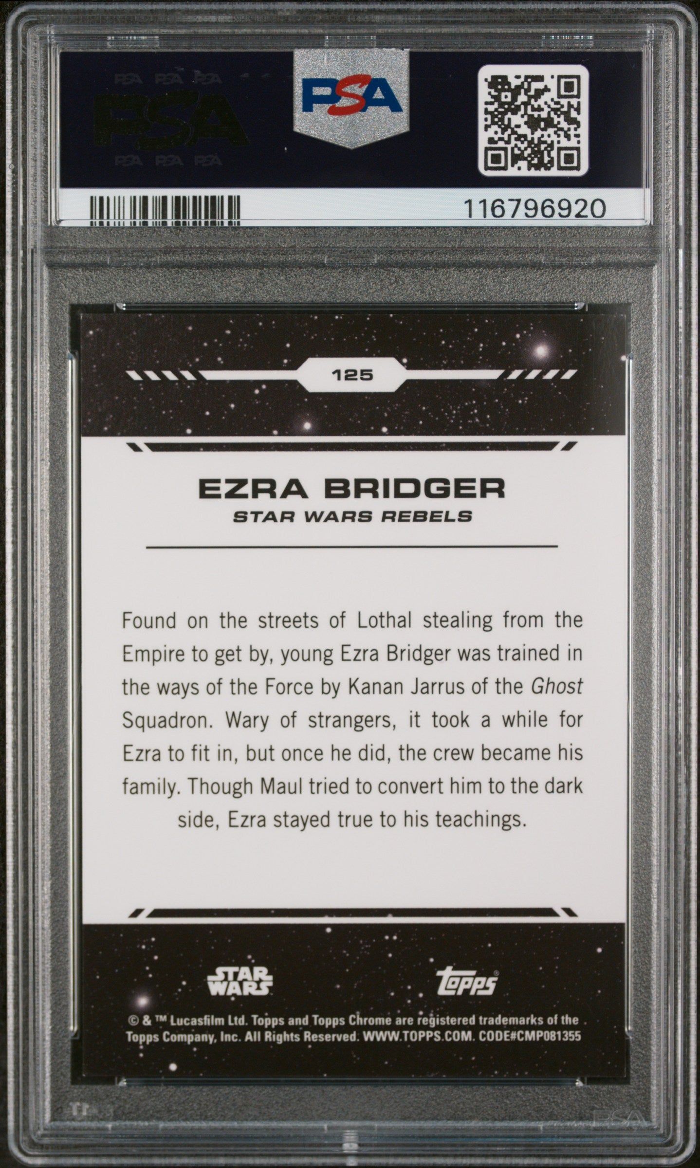 2024 Topps Star Wars Chrome Gold Refractor Ezra Bridger #125 /50 PSA 10
