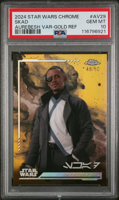 2024 Star Wars Chrome #AV29 Skad Aurebesh Var-Gold Ref /50 PSA 10 116796921