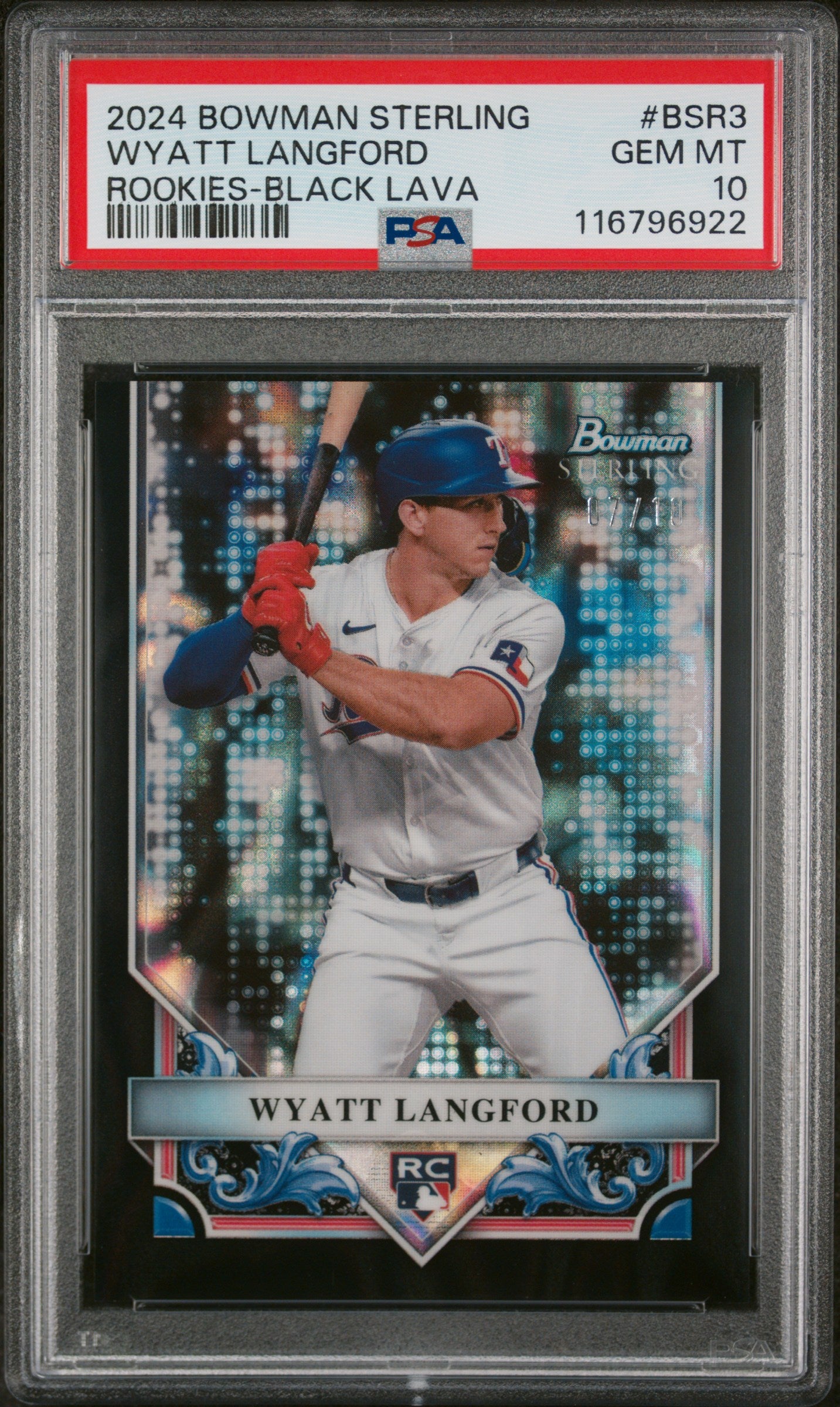 2024 Bowman Sterling Rookies-Black Lava Wyatt Langford #BSR-3 RC /10 PSA 10