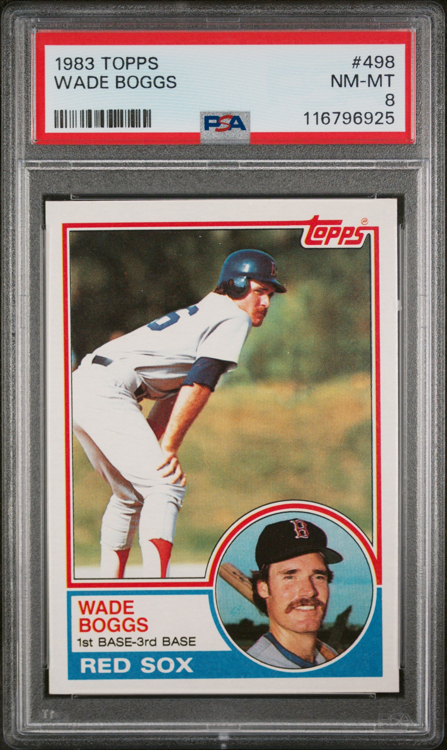 1983 Topps Wade Boggs #498 RC PSA 8