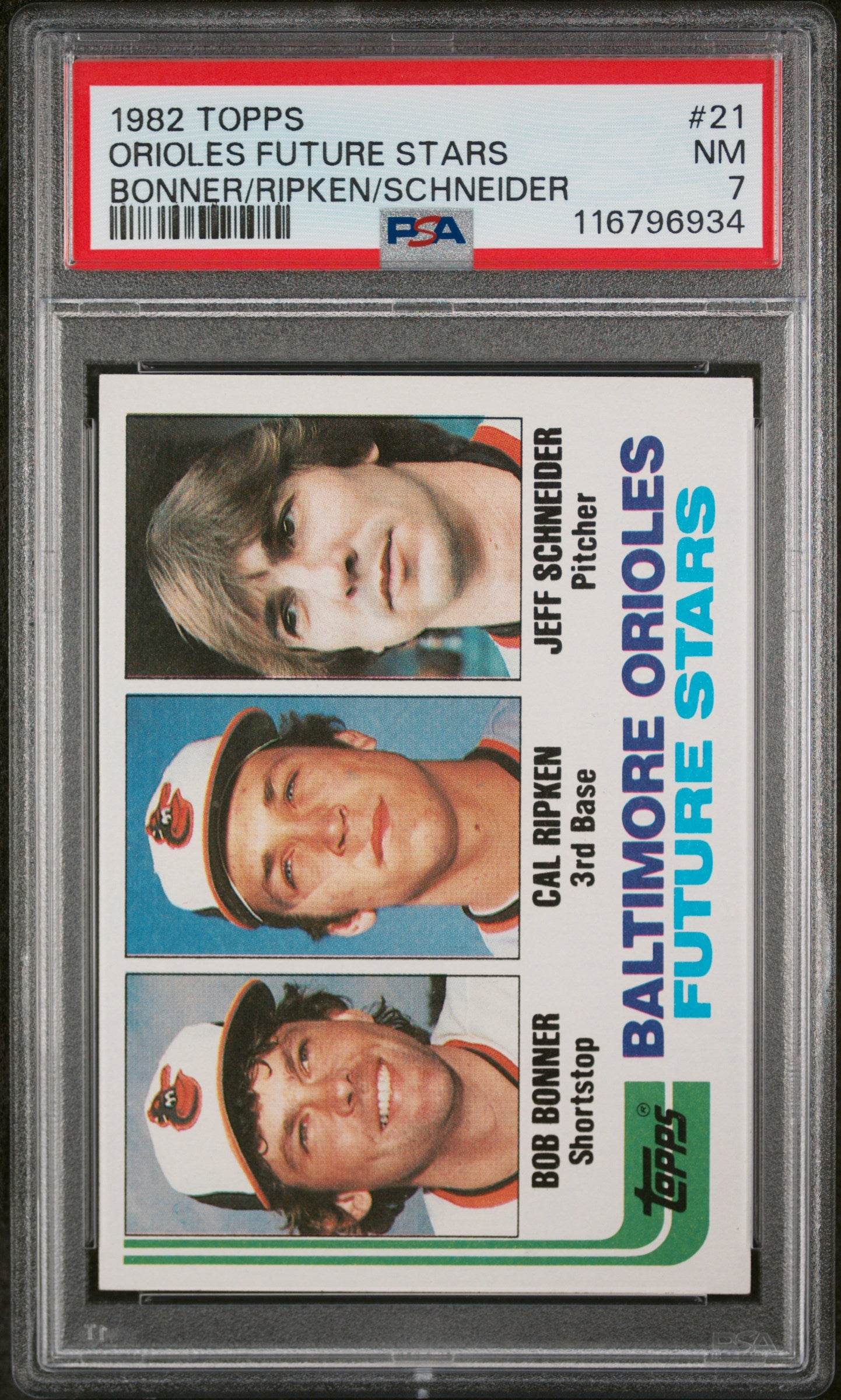 1982 Topps Orioles Future Stars Cal Ripken Jr #21 RC PSA 7