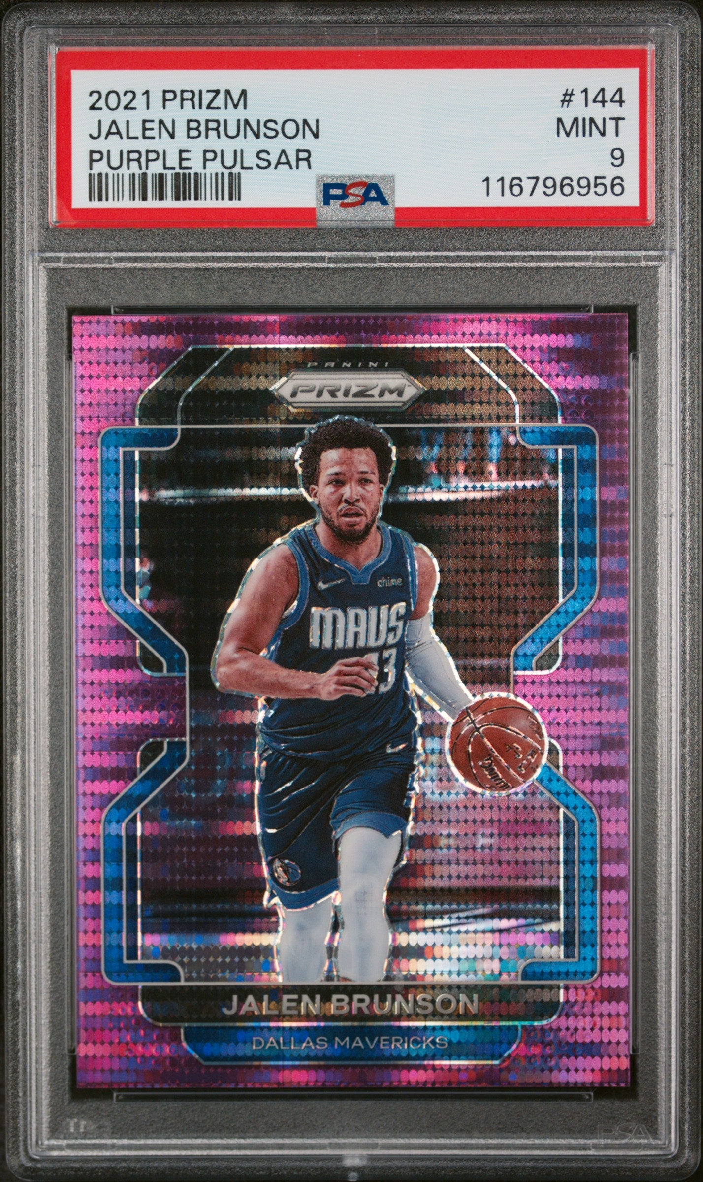 2021 Panini Prizm Purple Pulsar Jalen Brunson #144 /35 PSA 9
