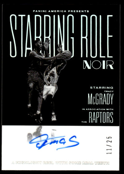 2024-25 Panini Noir Starring Role Tracy McGrady Auto #SRL-TMC /25