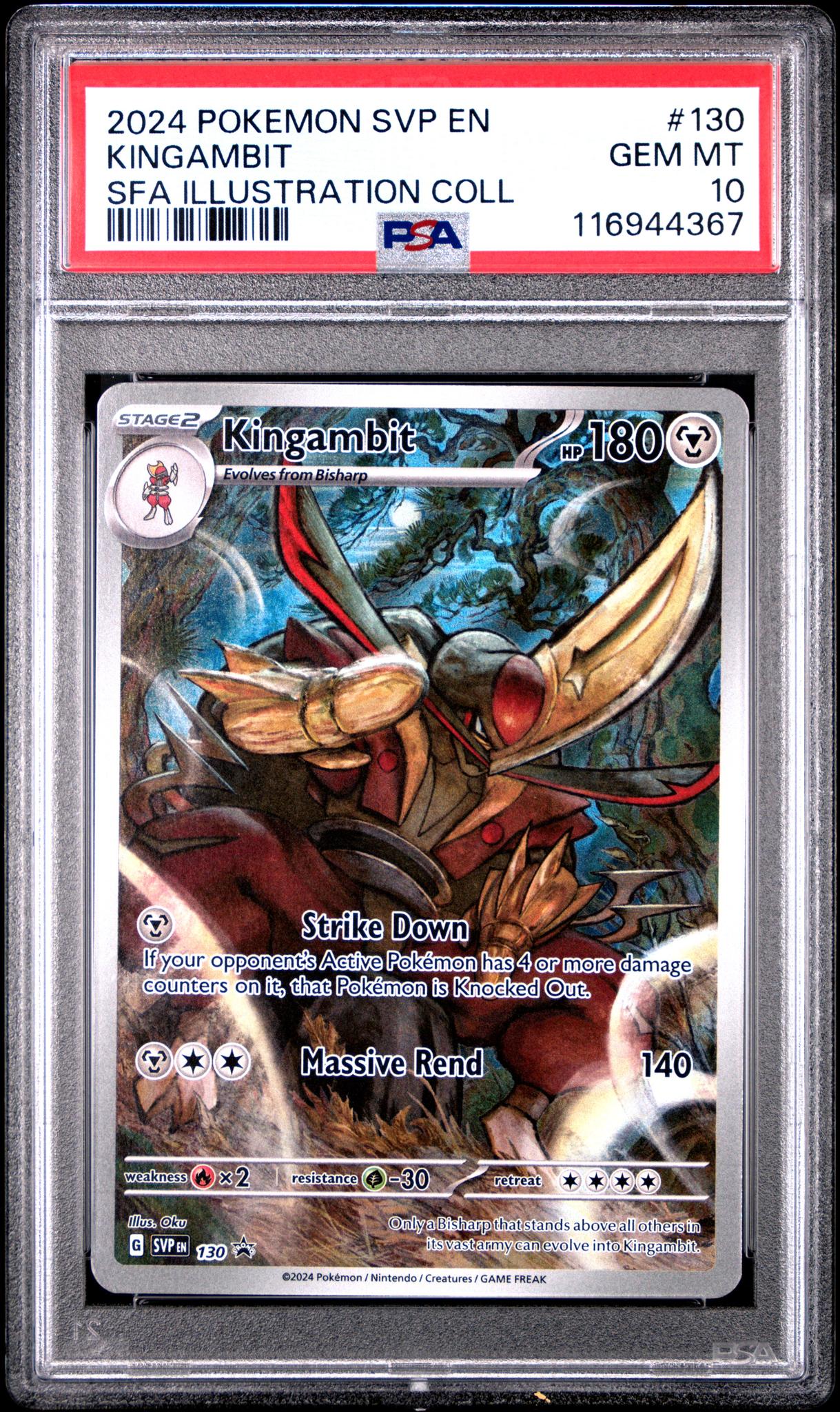 2024 Pokemon Scarlet and Violet Black Star Promo Shrouded Fable Illustration Collection Kingambit #130 PSA 10