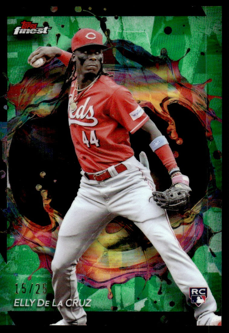 2024 Topps Finest #238 Elly De La Cruz Rookie Green /25 Cincinnati Reds