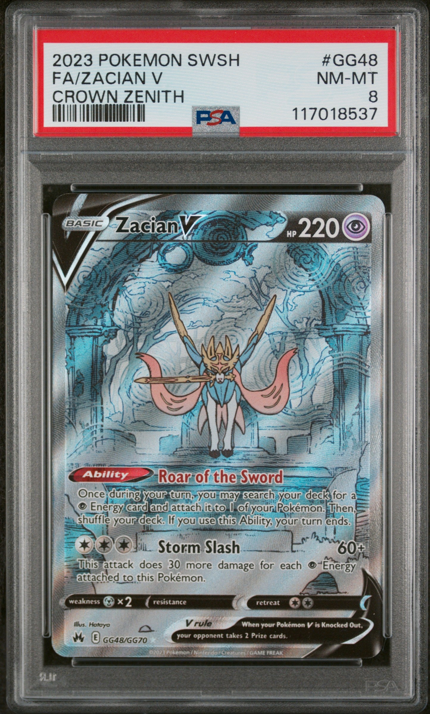 2023 Pokemon #GG48 Zacian V Crown Zenith PSA 8