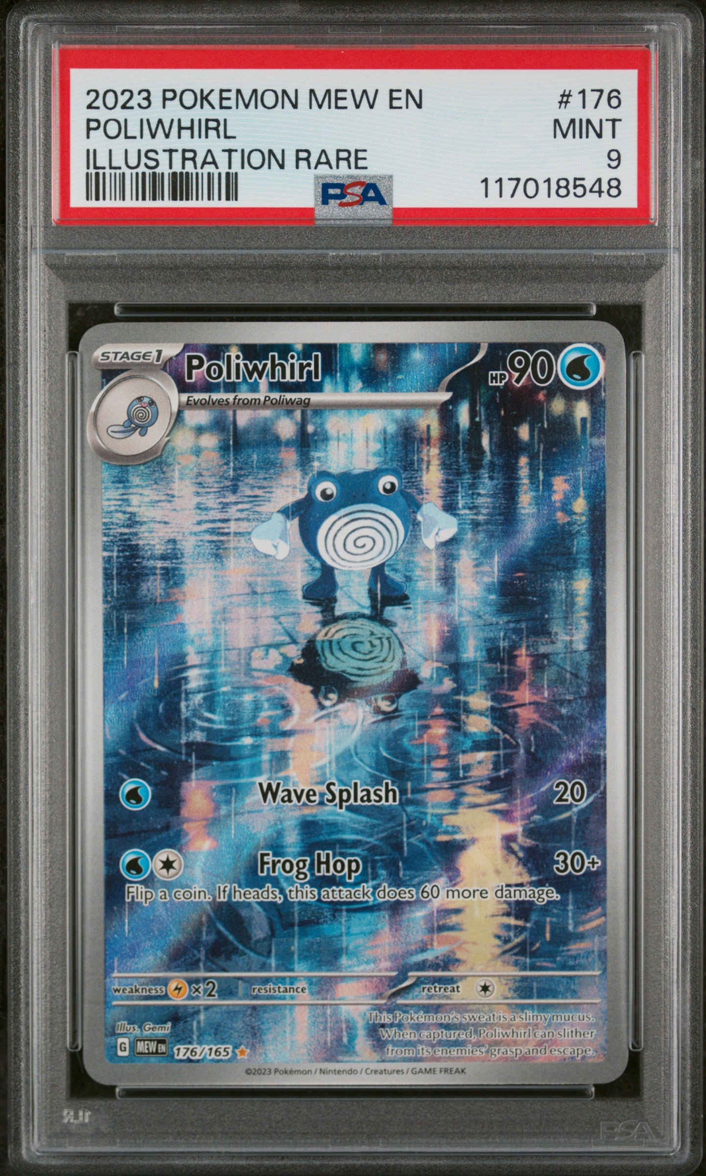 2023 Pokemon #176/165 Poliwhirl Illustration Rare PSA 9