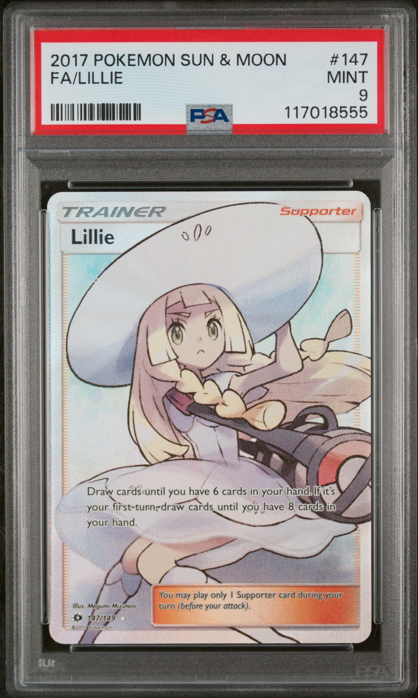 2017 Sun & Moon #147/149 Lillie PSA 9