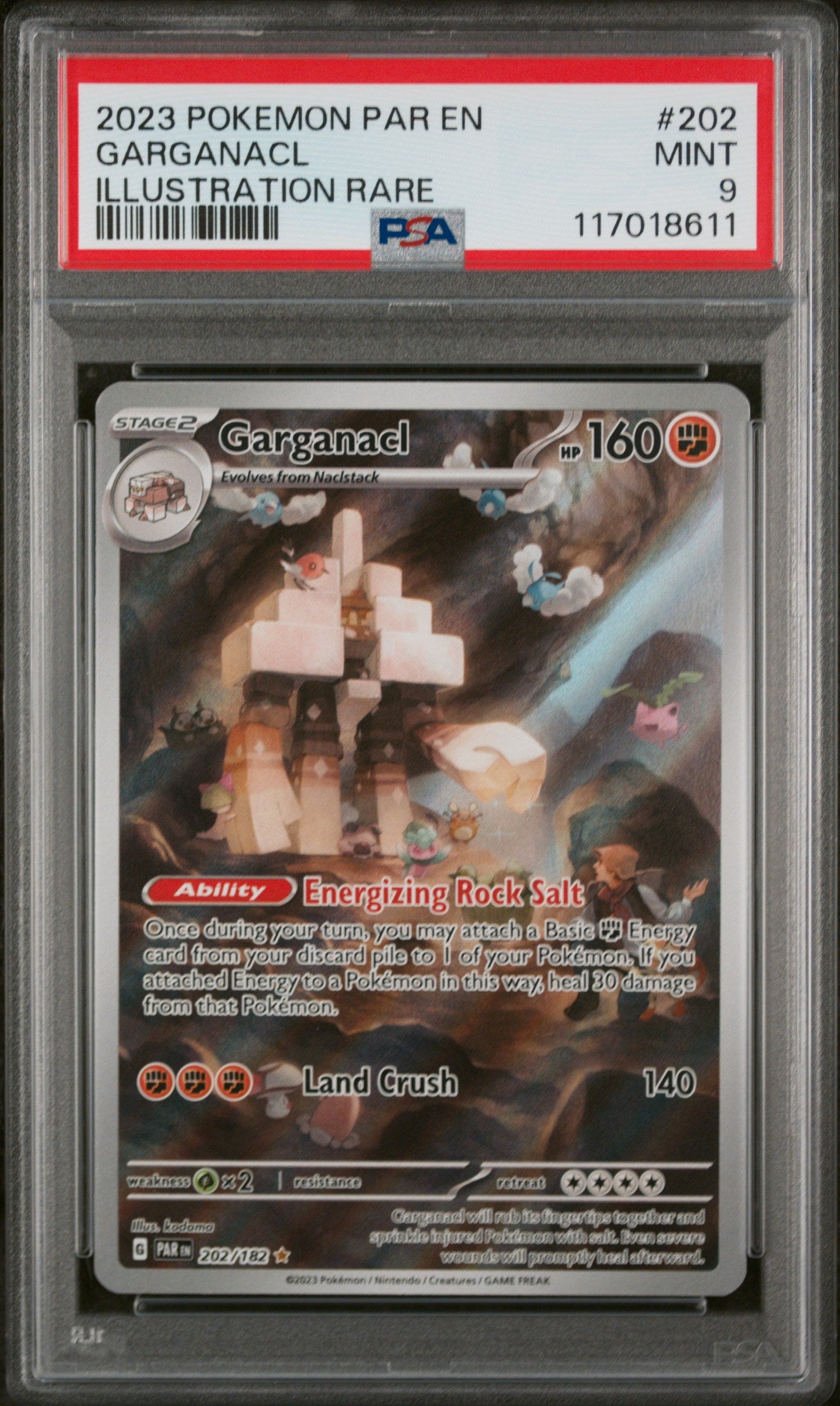 2023 Pokemon #202/182 Garganacl Illustration Rare PSA 9