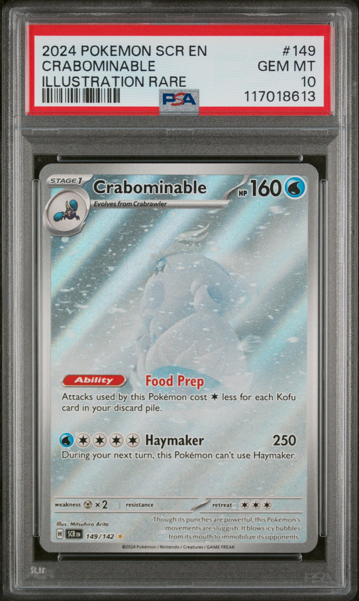2024 Pokemon #149/142 Crabominable Illustration Rare PSA 10