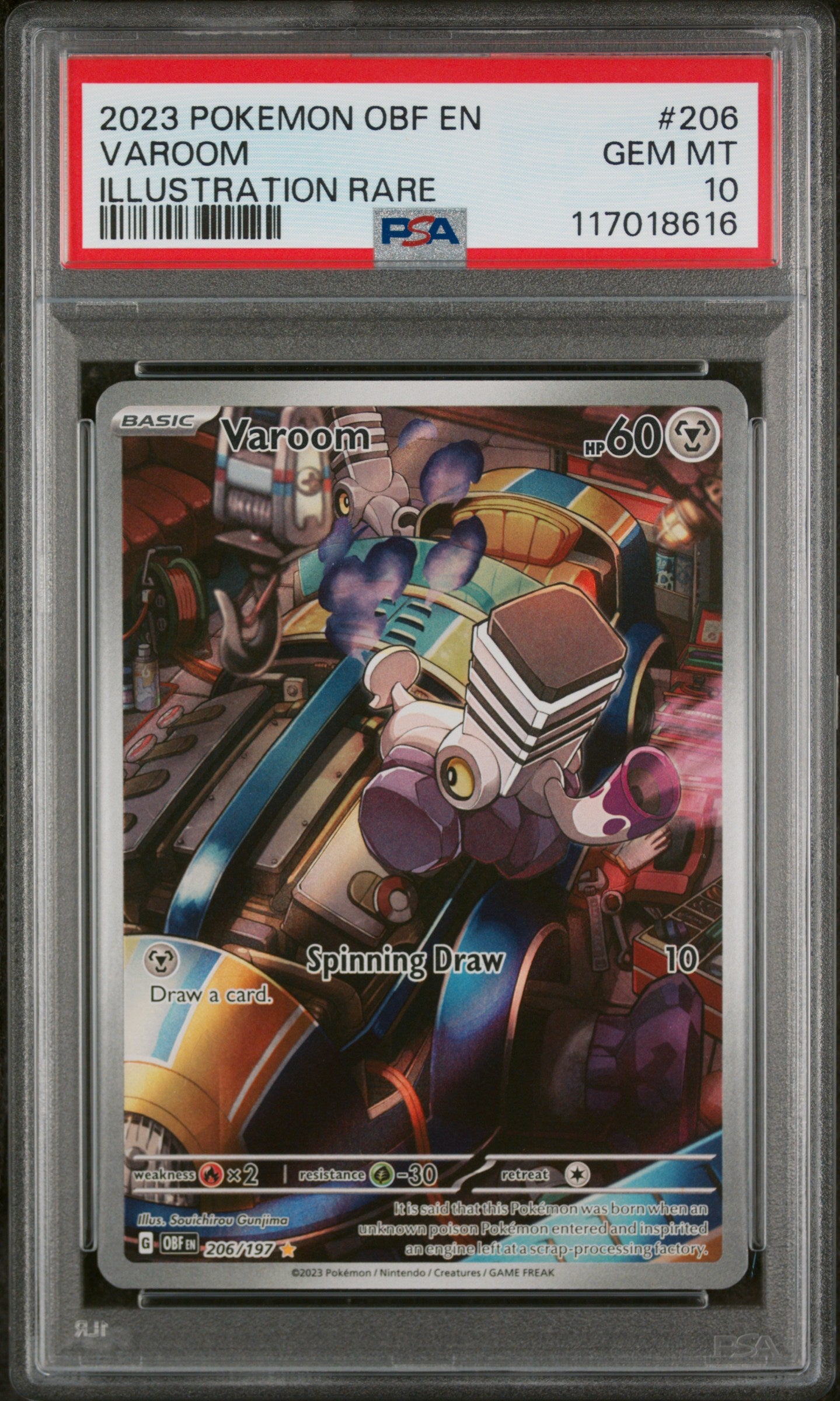 2023 Pokemon #206 Varoom Illustration Rare PSA 10