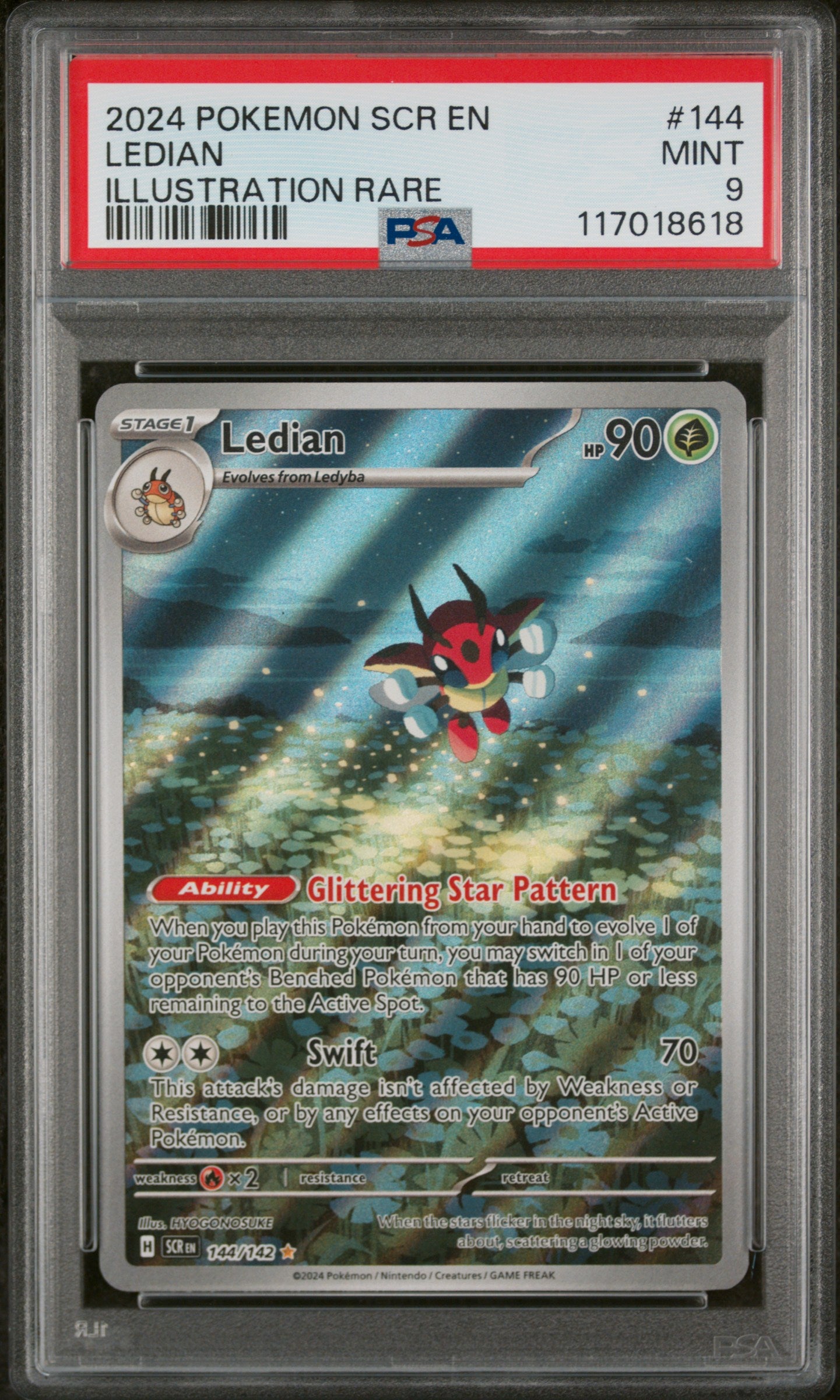 2024 Pokemon #144 Ledian Illustration Rare PSA 9