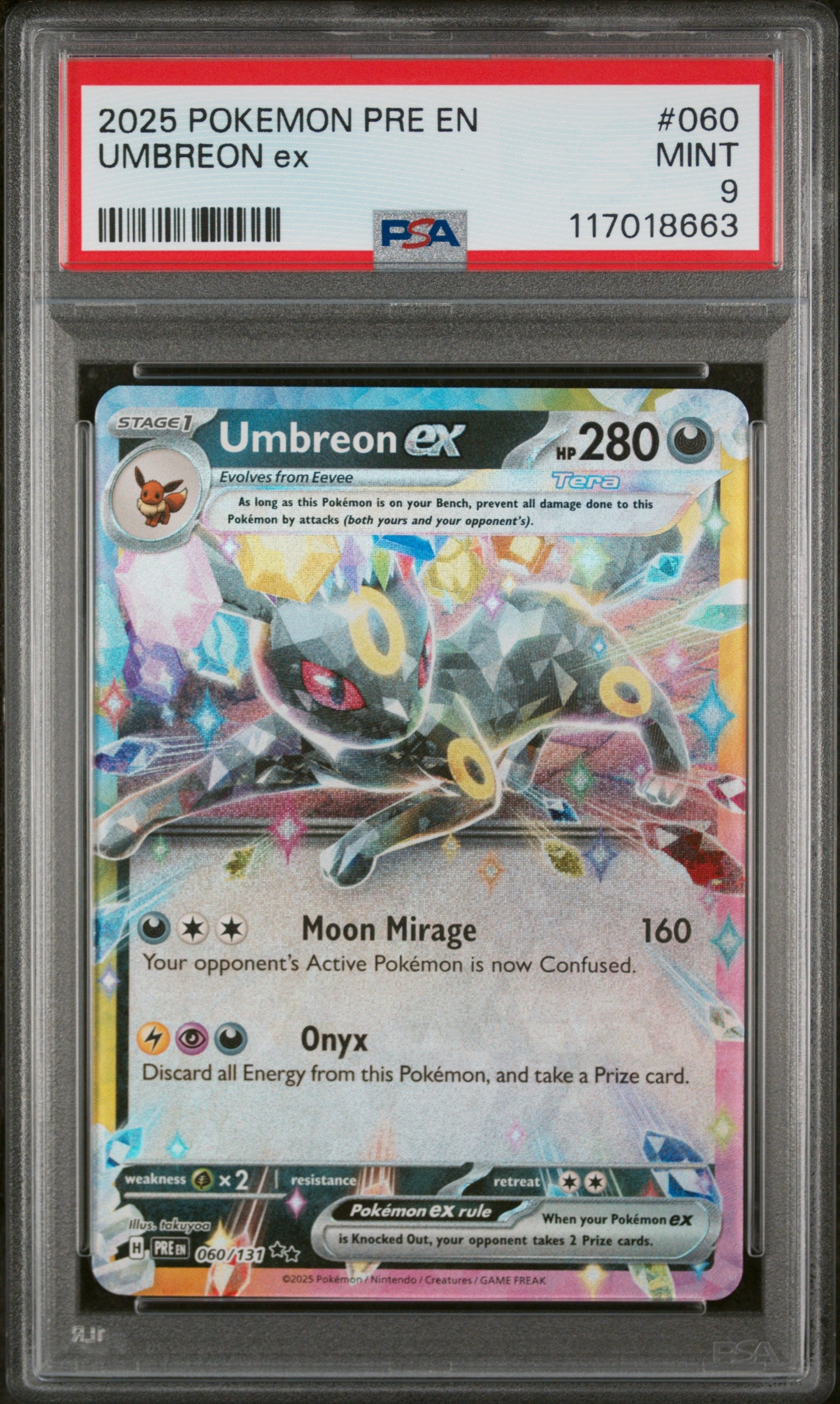 2025 Pokemon #060/131 Umbreon ex Pokemon ex PSA 9