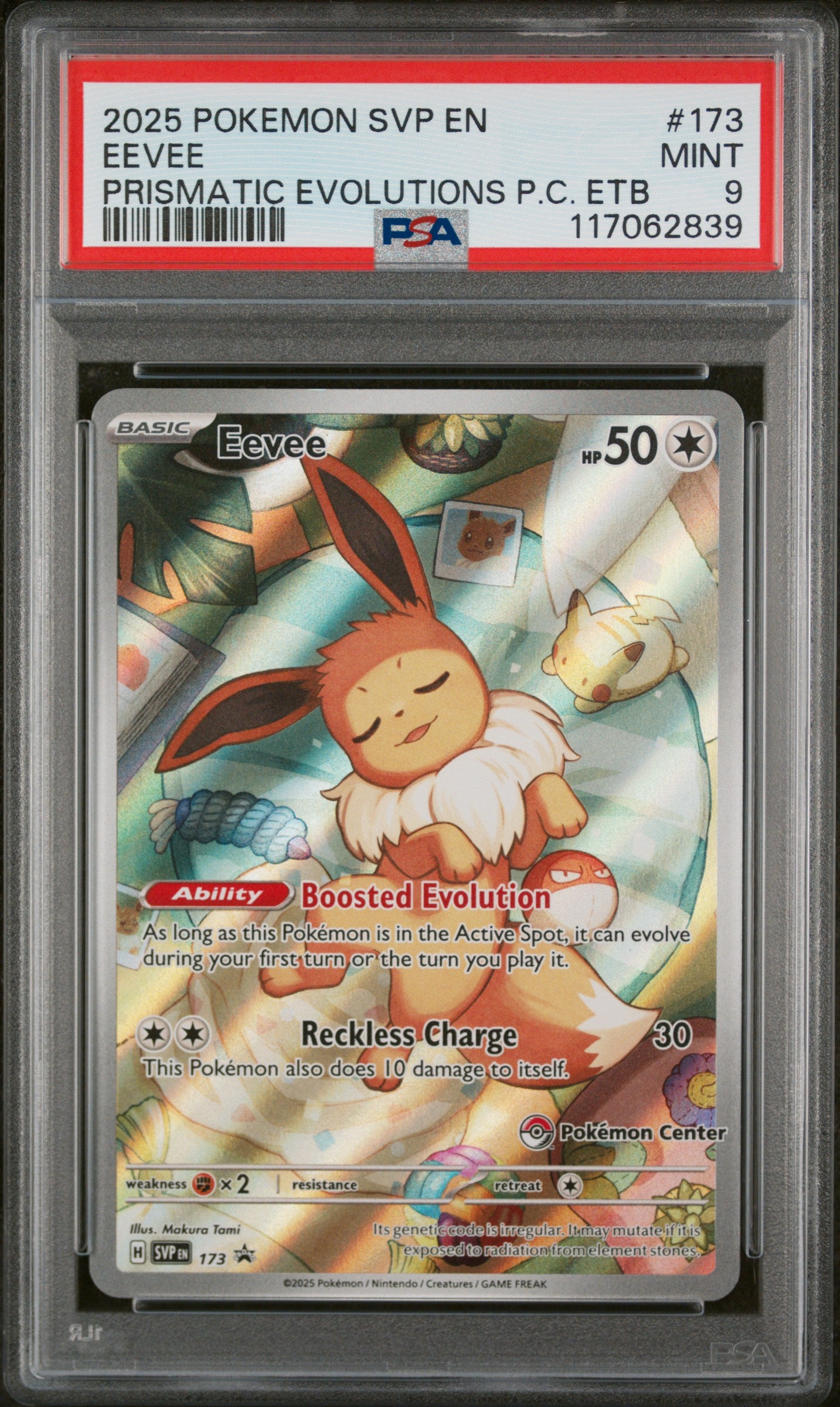 2025 Pokemon Center #173 Eevee Prismatic Evolutions PSA 9