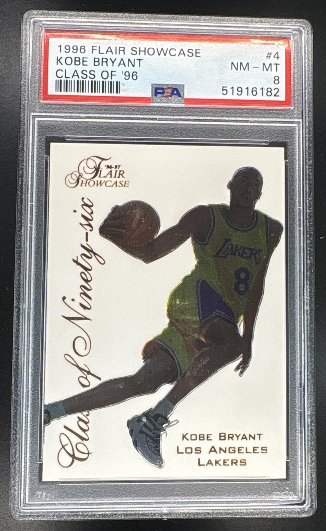 1996 Flair Showcase Class of 96 Kobe Bryant #4 PSA 8