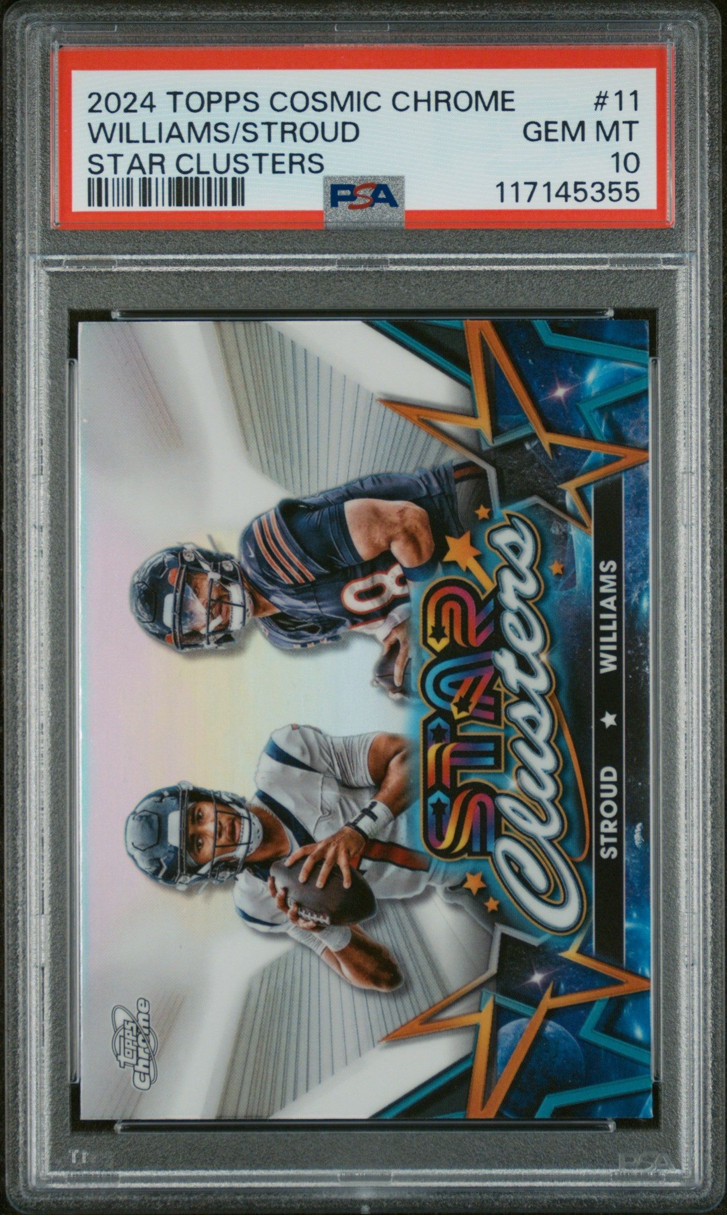 2024 Topps Cosmic Chrome Star Clusters Caleb Williams/CJ Stroud #SCL-11 PSA 10