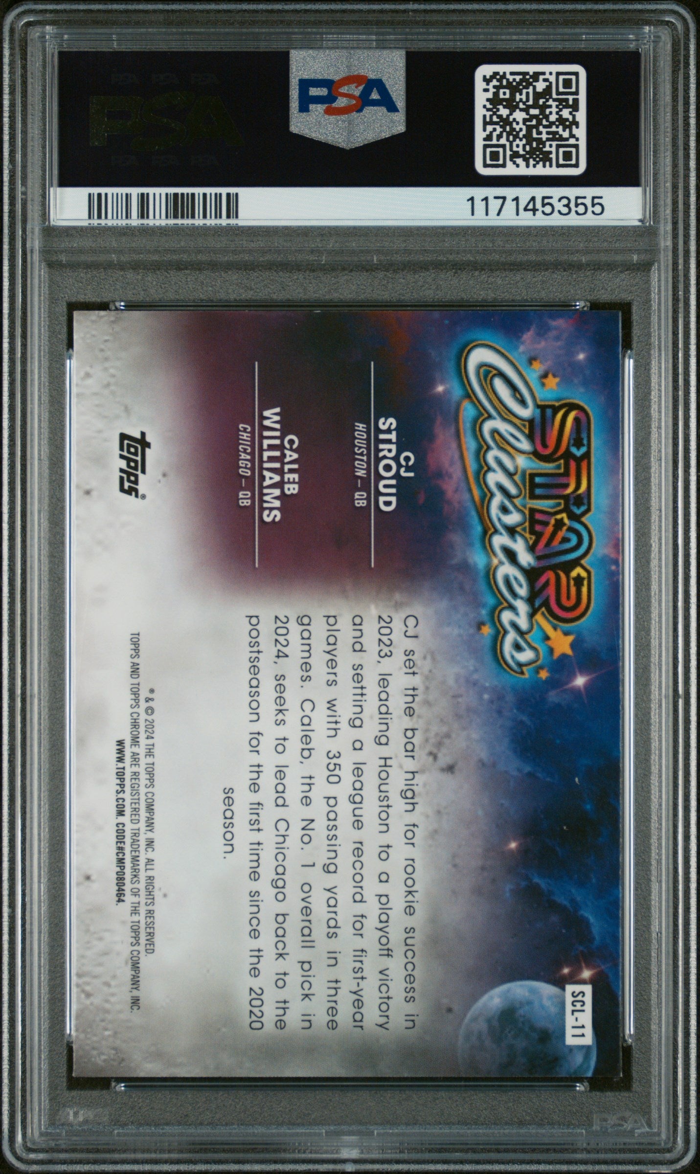 2024 Topps Cosmic Chrome Star Clusters Caleb Williams/CJ Stroud #SCL-11 PSA 10