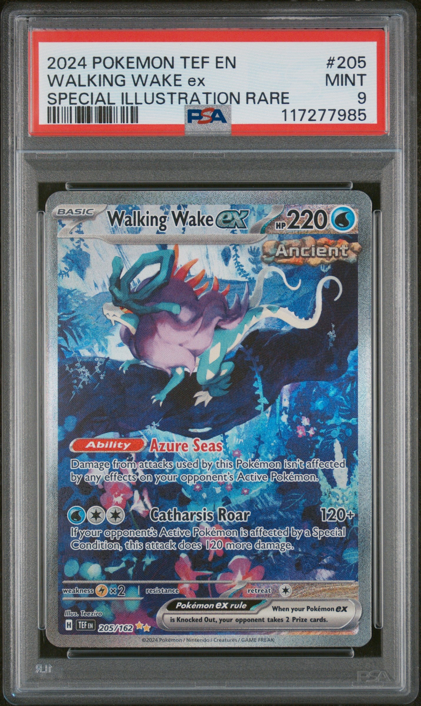 2024 Pokemon #205/162 Walking Wake ex Special Illustration Rare PSA 9