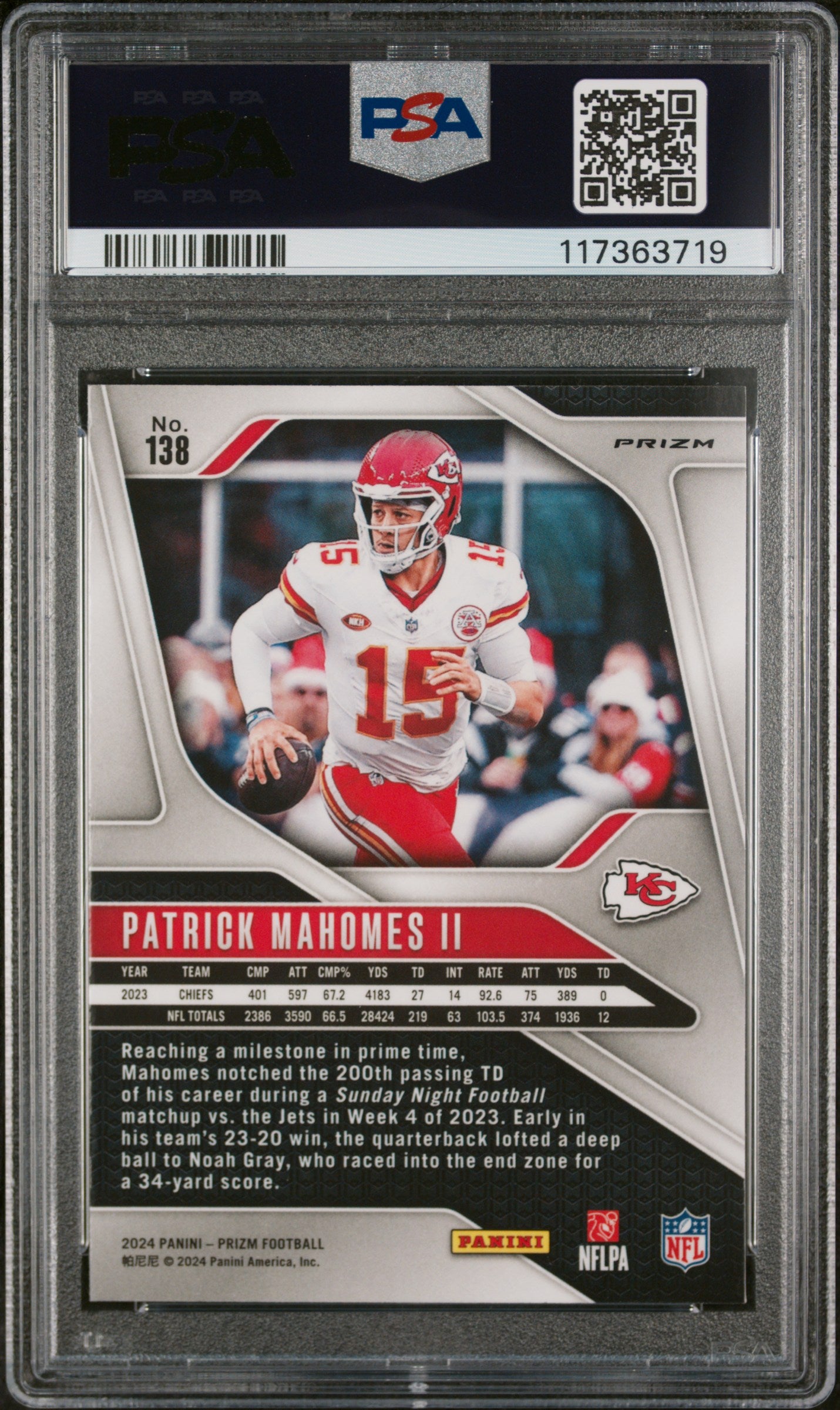 2024 Prizm #138 Patrick Mahomes II PSA 9