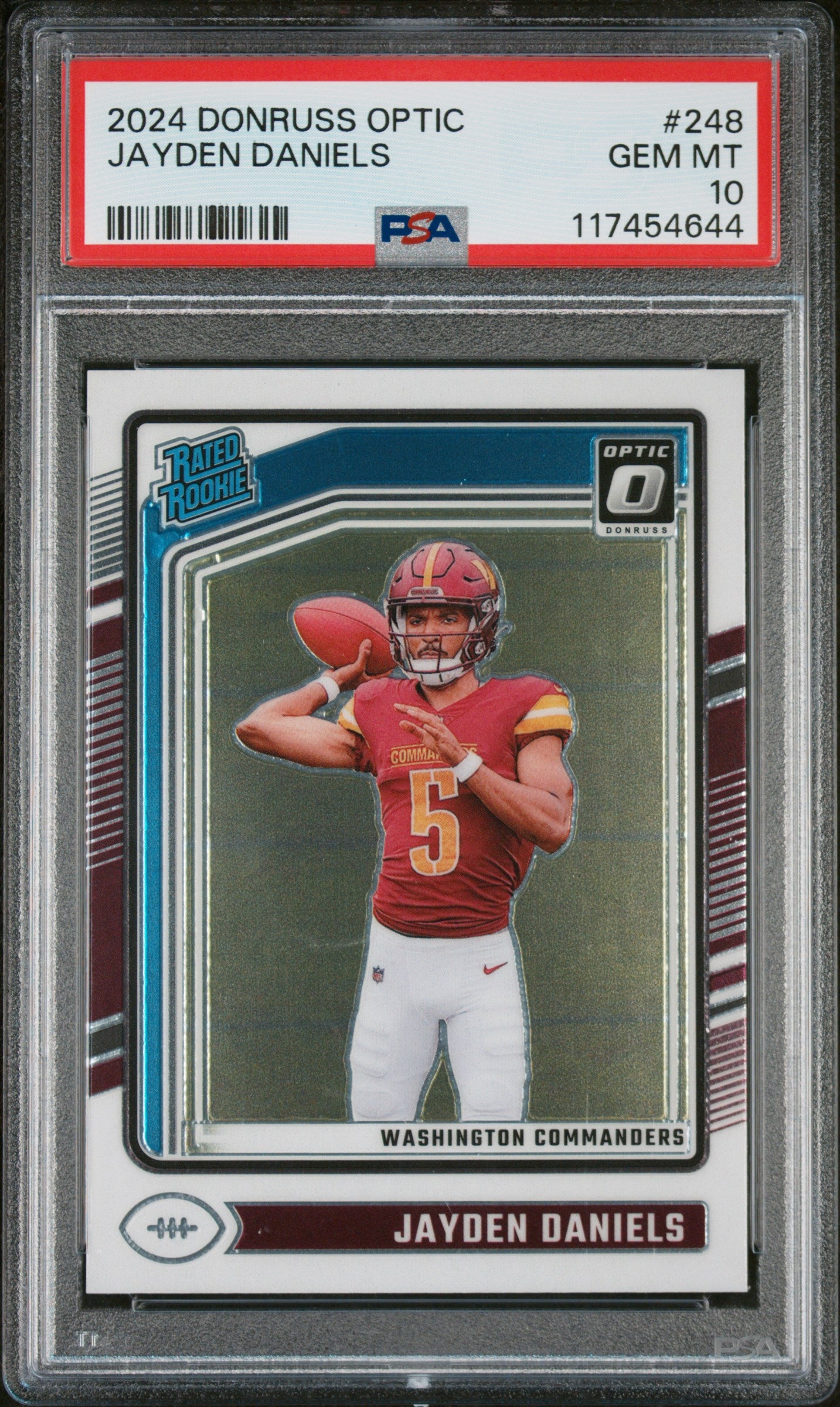 2024 Panini Donruss Optic Rated Rookie Jayden Daniels #248 RC PSA 10