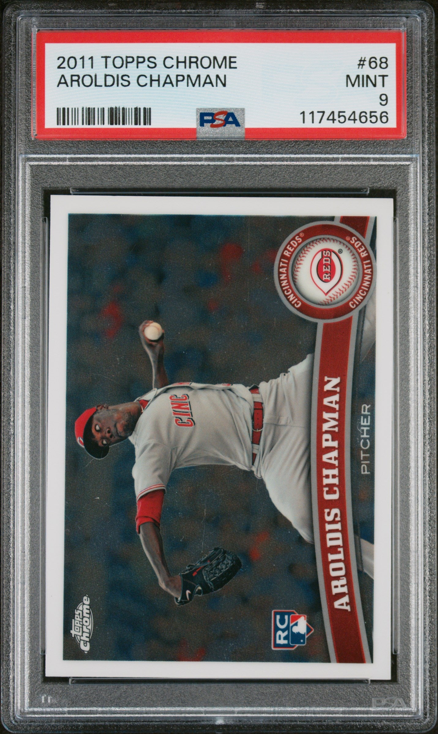 2011 Topps Chrome Aroldis Chapman #68 RC PSA 9