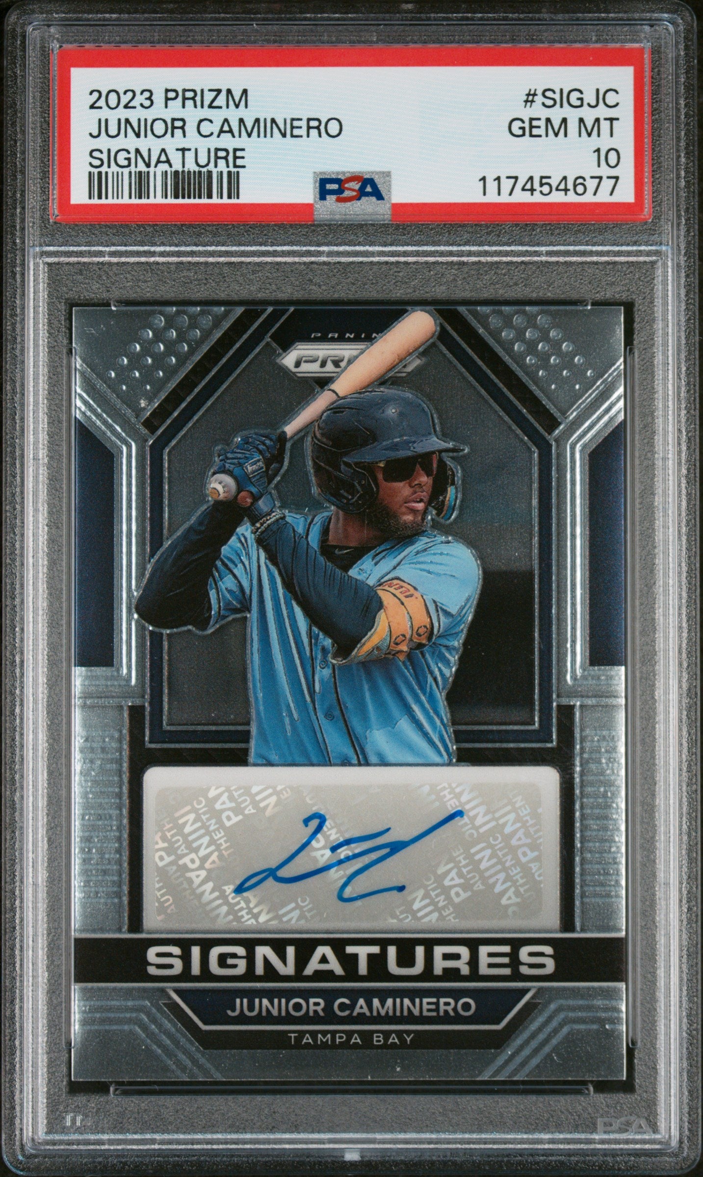 2023 Panini Prizm Signatures Junior Caminero #SIG-JC Auto PSA 10