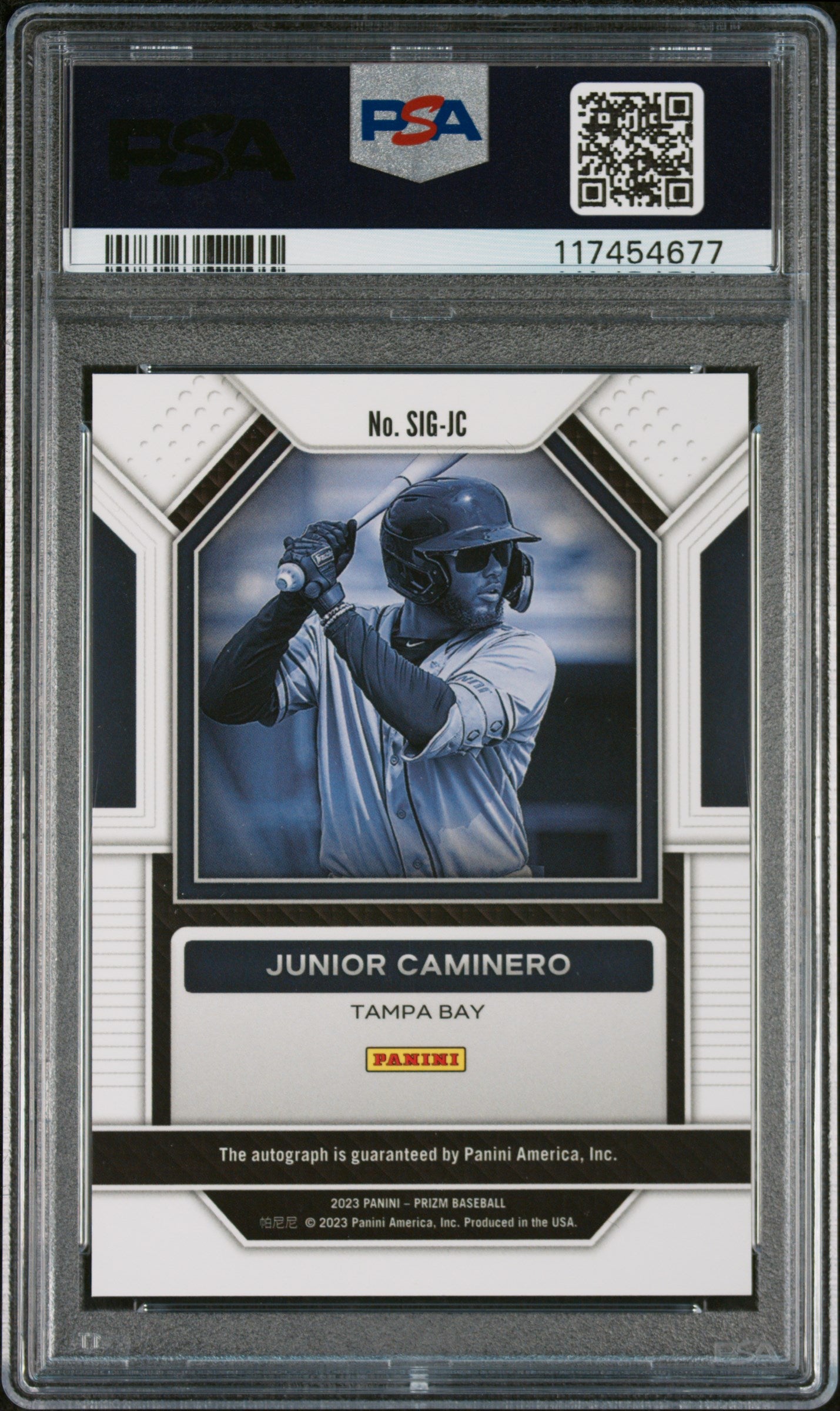 2023 Panini Prizm Signatures Junior Caminero #SIG-JC Auto PSA 10