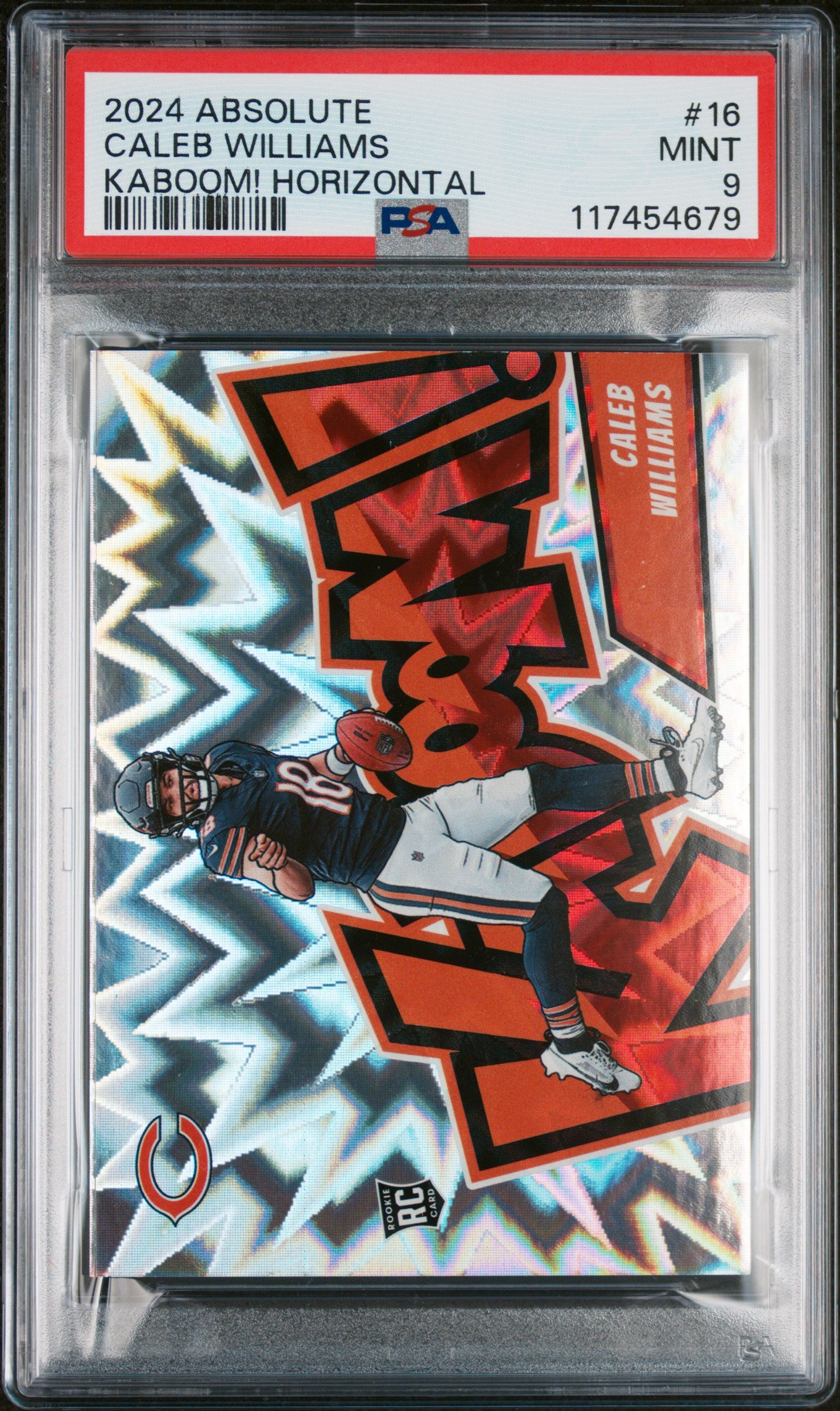 2024 Panini Absolute Kaboom Horizontal Caleb Williams #16 RC PSA 9